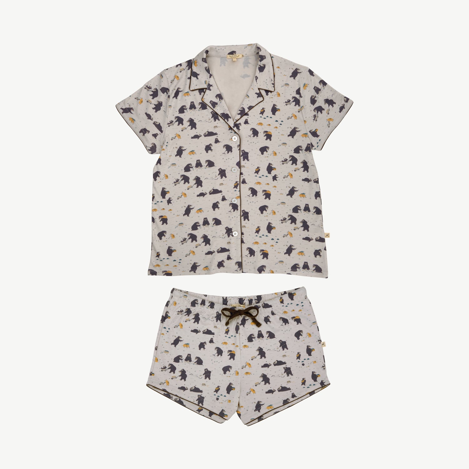 Short Shirt Pajama Set - Bear Land - Lunar Rock