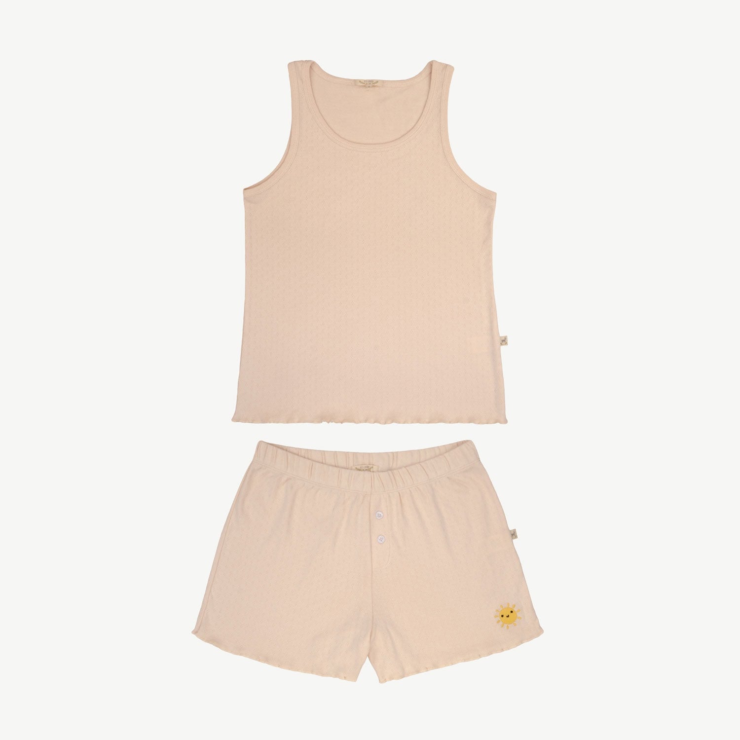 Tank Top Pointelle Pajama Set - Sun - Pink Tint