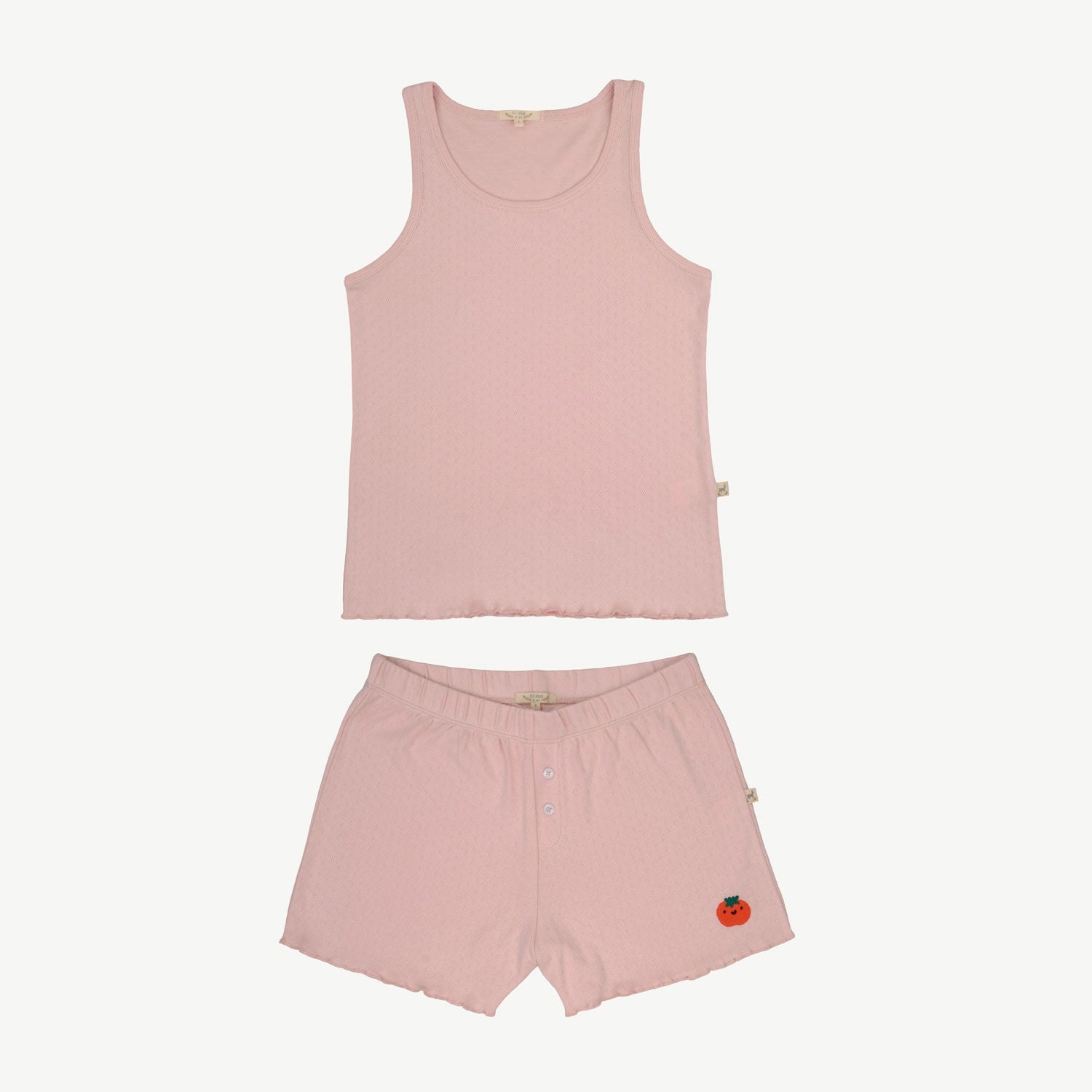 Tank Top Pointelle Pajama Set - Tomato - Lotus