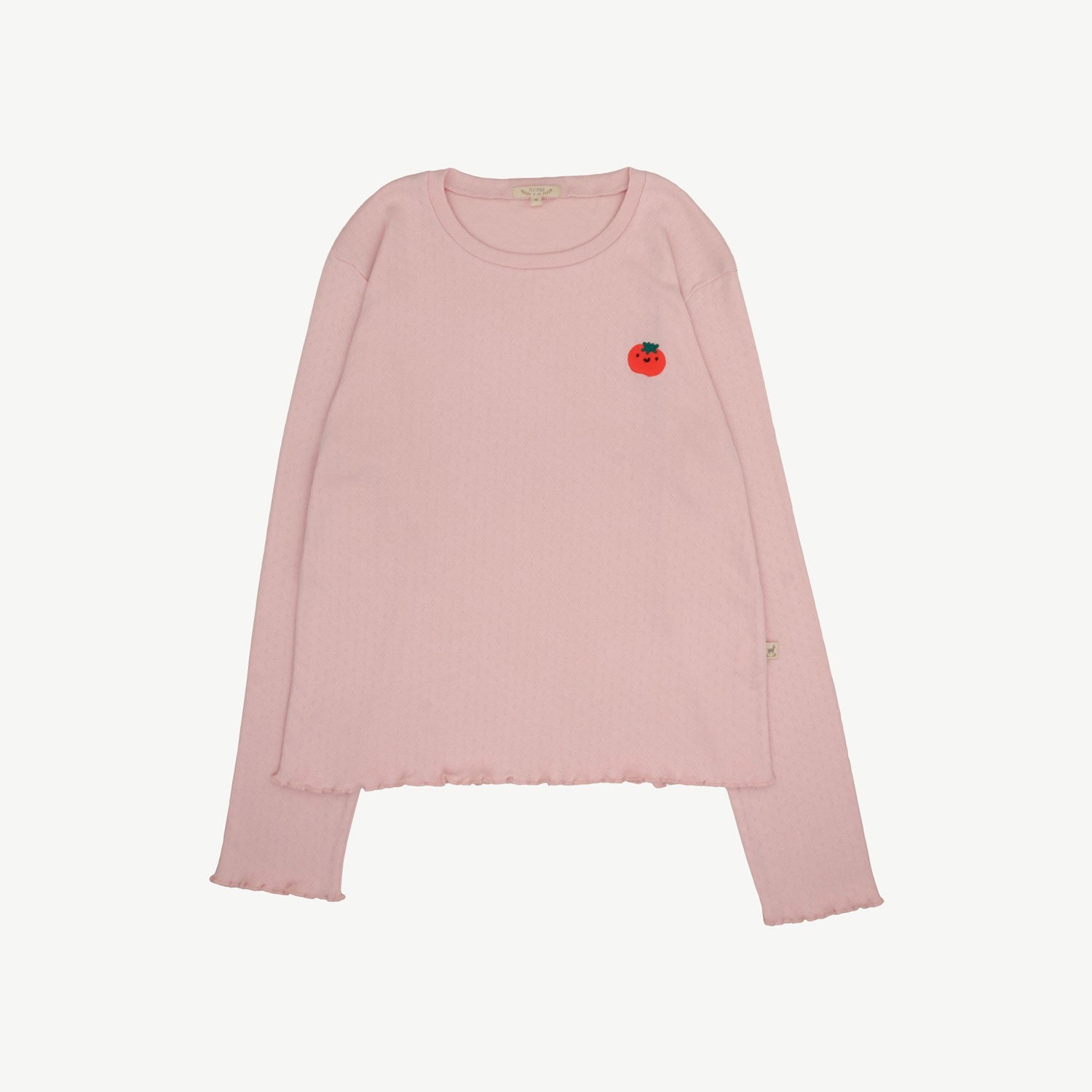 Long Sleeve Pointelle Pajama Set - Tomato - Lotus