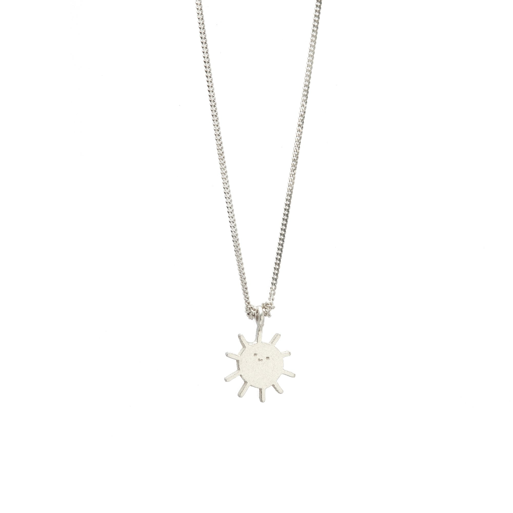 Necklace - Sun Charm with Chain - Sterling Silver