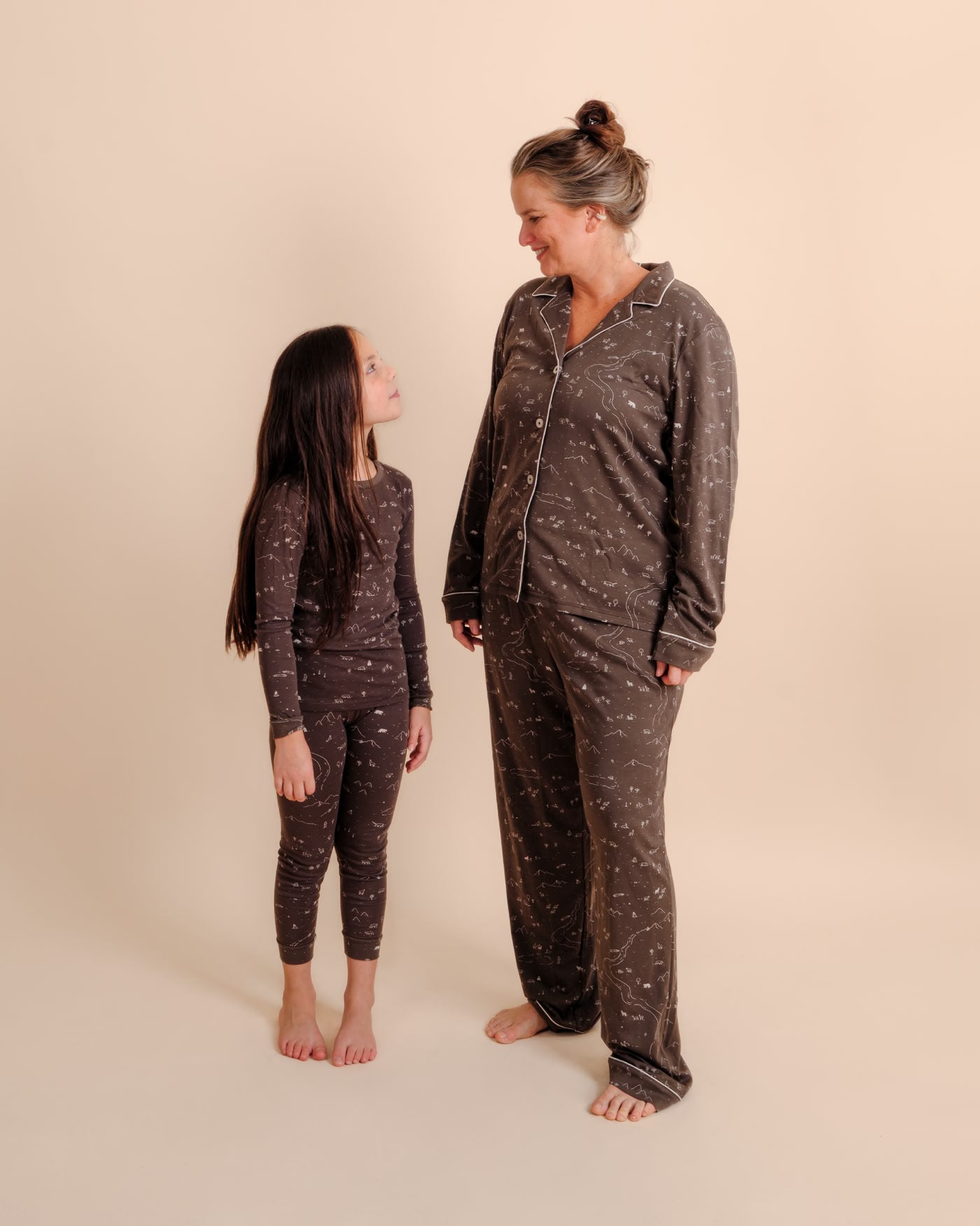 Long Shirt Pajama Set - Andean Plains - Beluga
