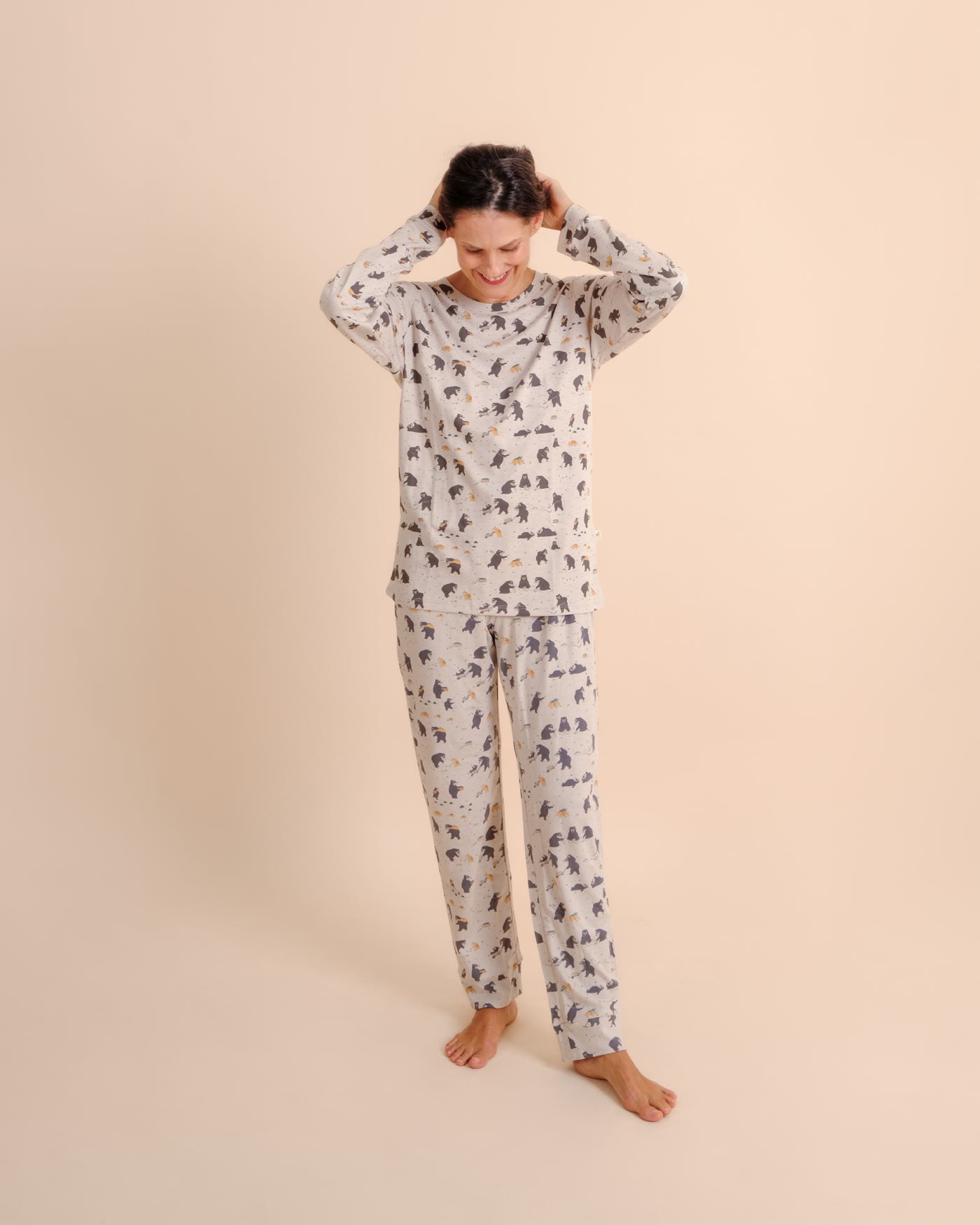 Essential Long Pajama Se - Bear Land - Lunar Rock