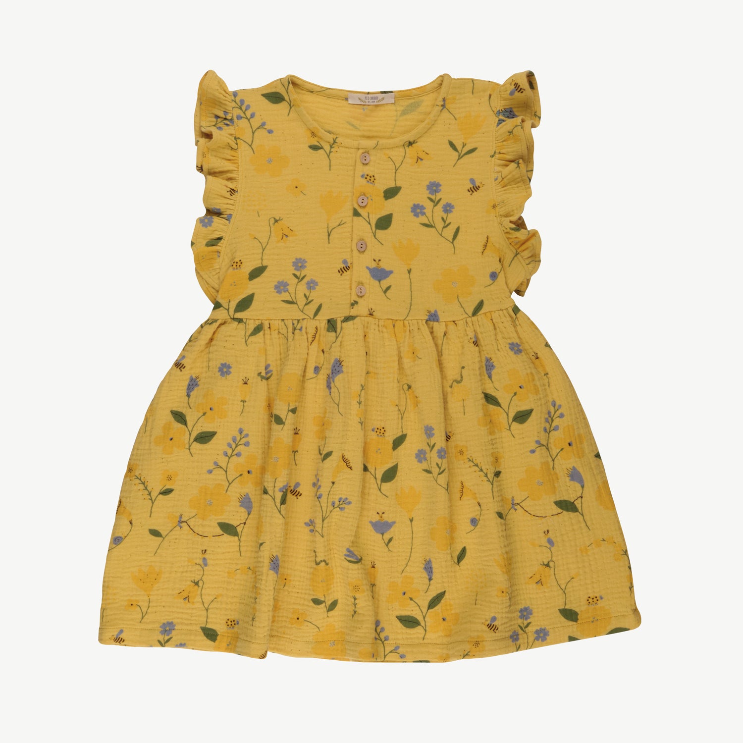 'spring blossom' amber yellow muslin dress