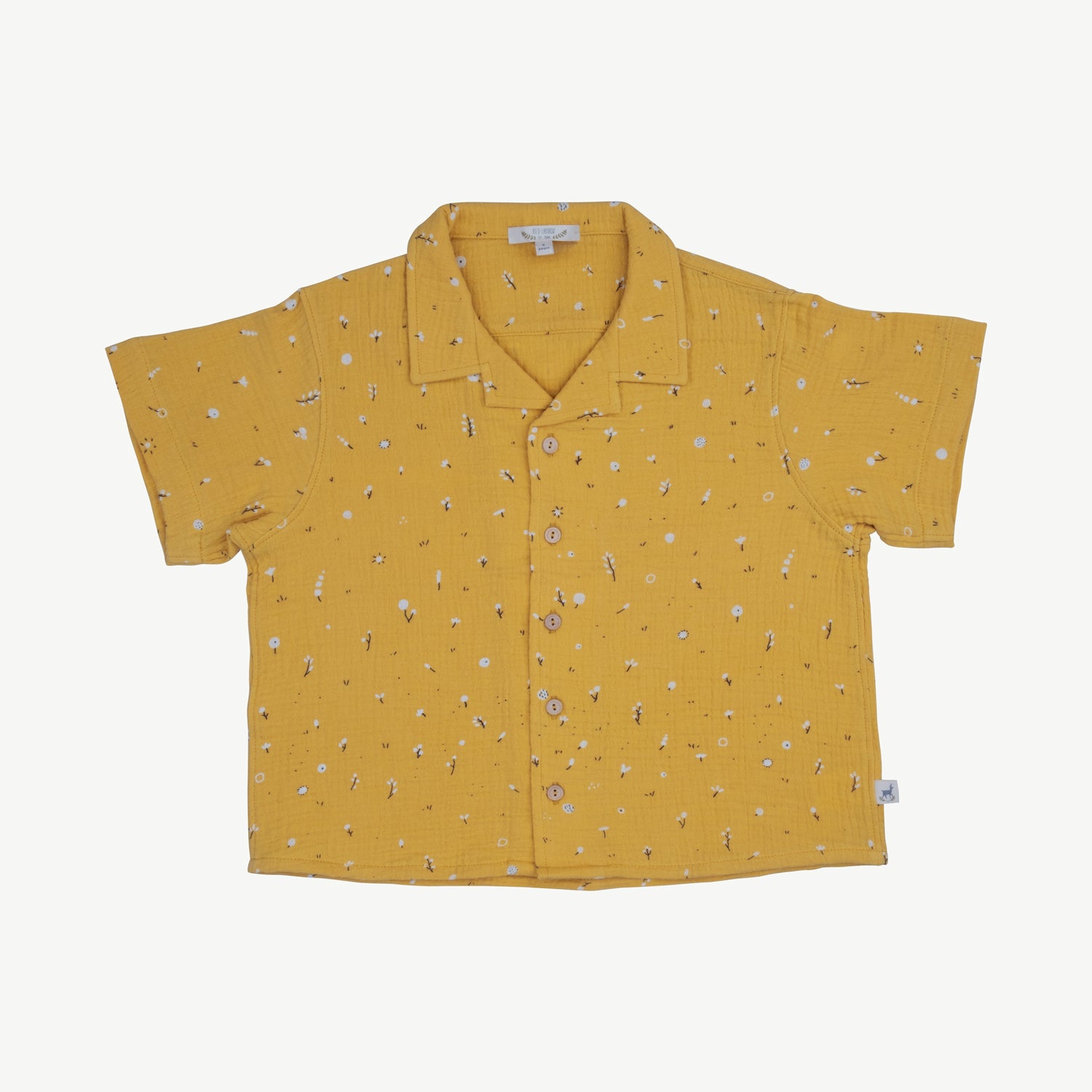 'dusty bloom' amber yellow muslin shirt