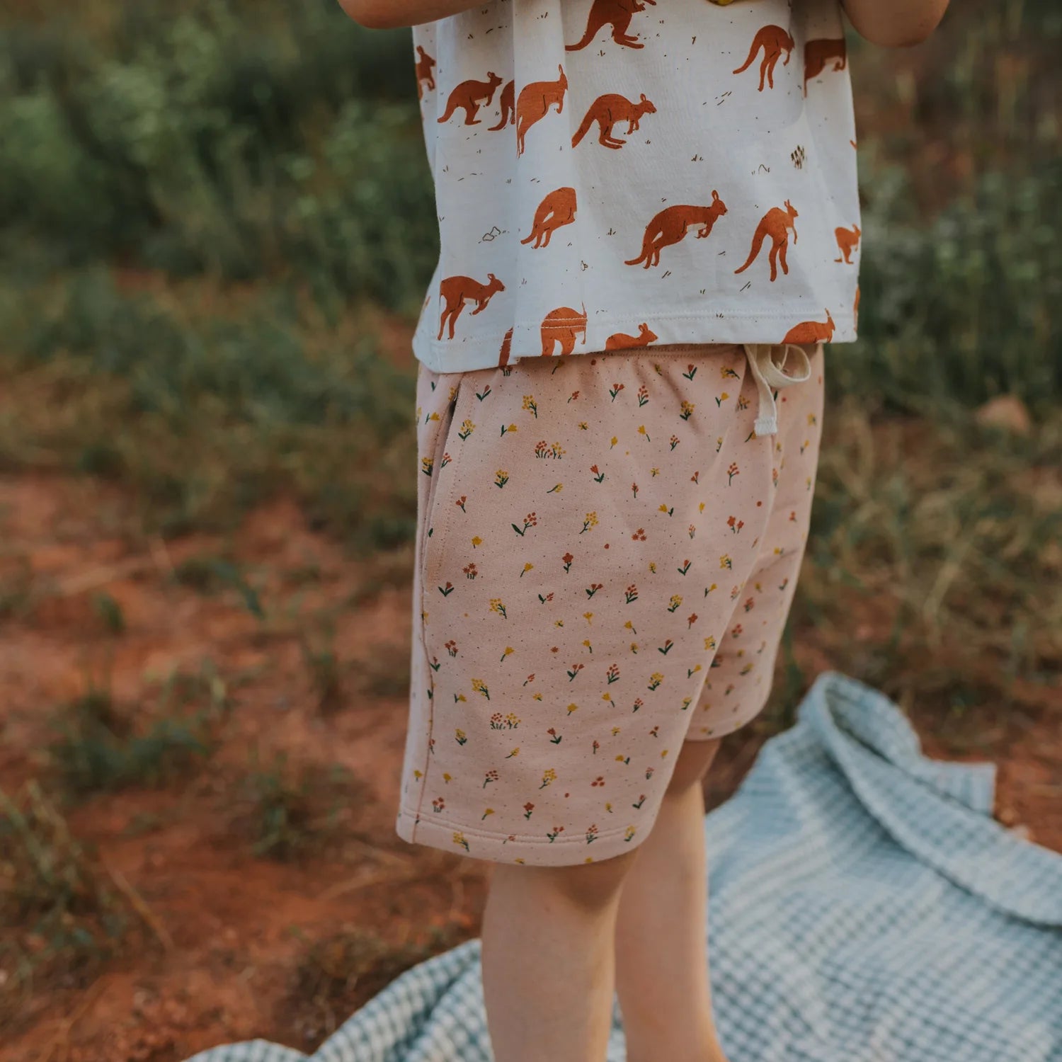 'desert wildflower' mahogany rose shorts