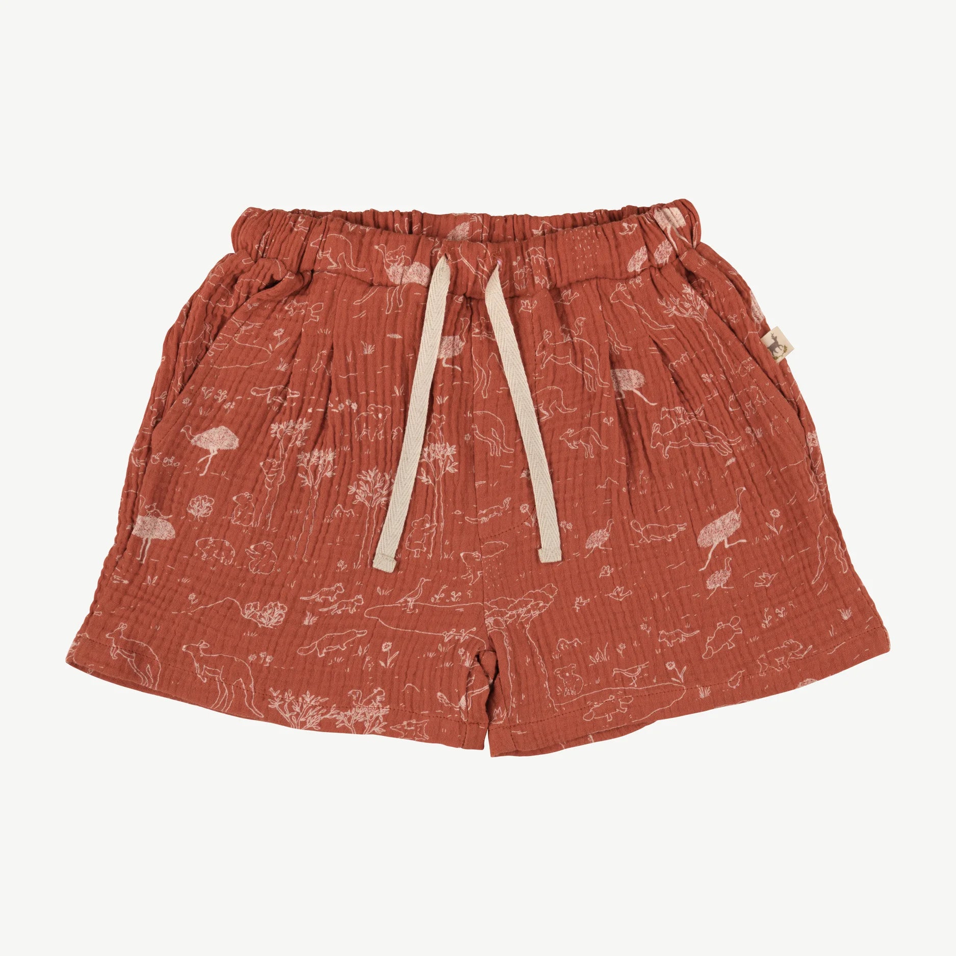 'the story' brick red shorts