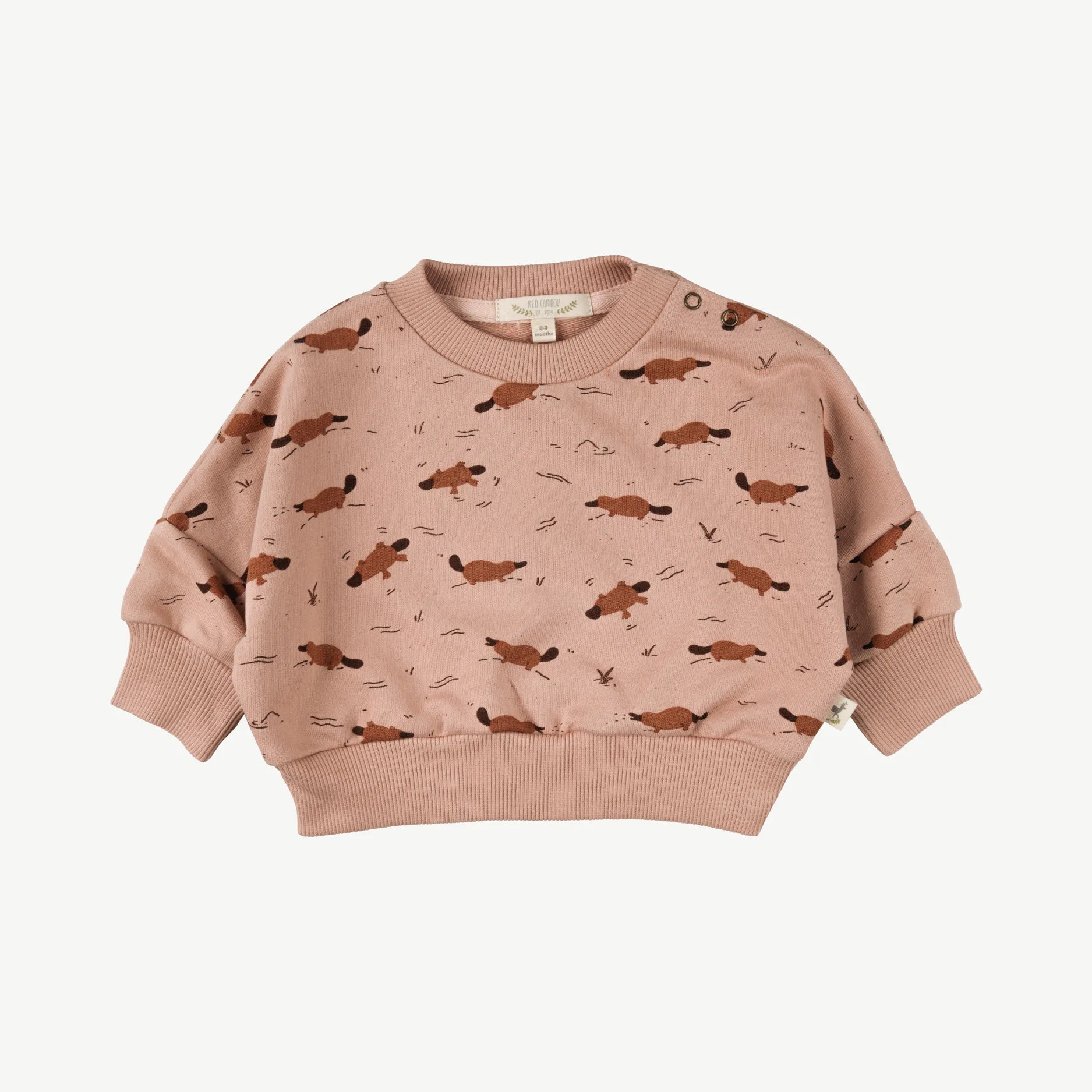 'platypus pond' mahogany rose sweatshirt
