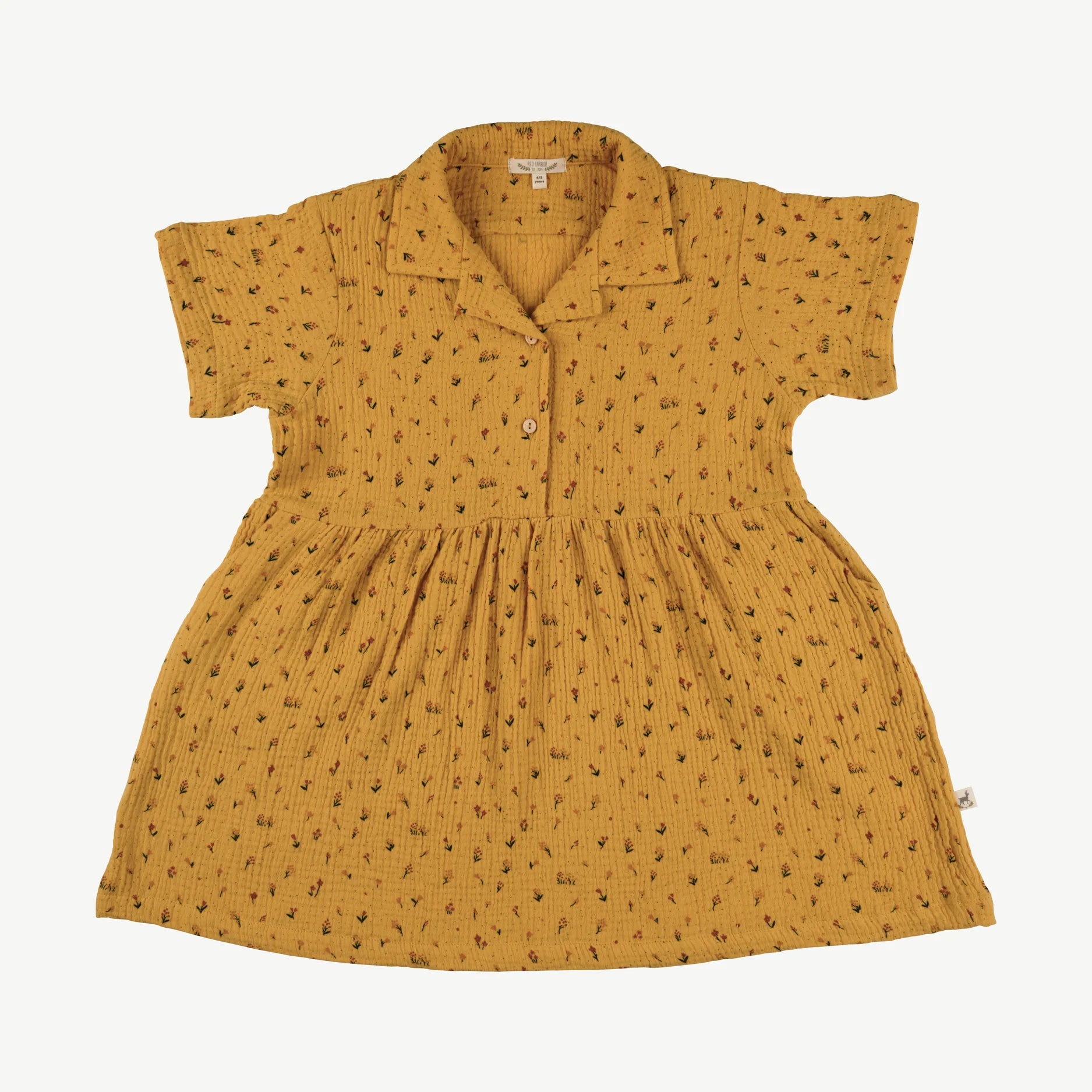 'desert wildflower' dark yellow short sleeve aloha dress