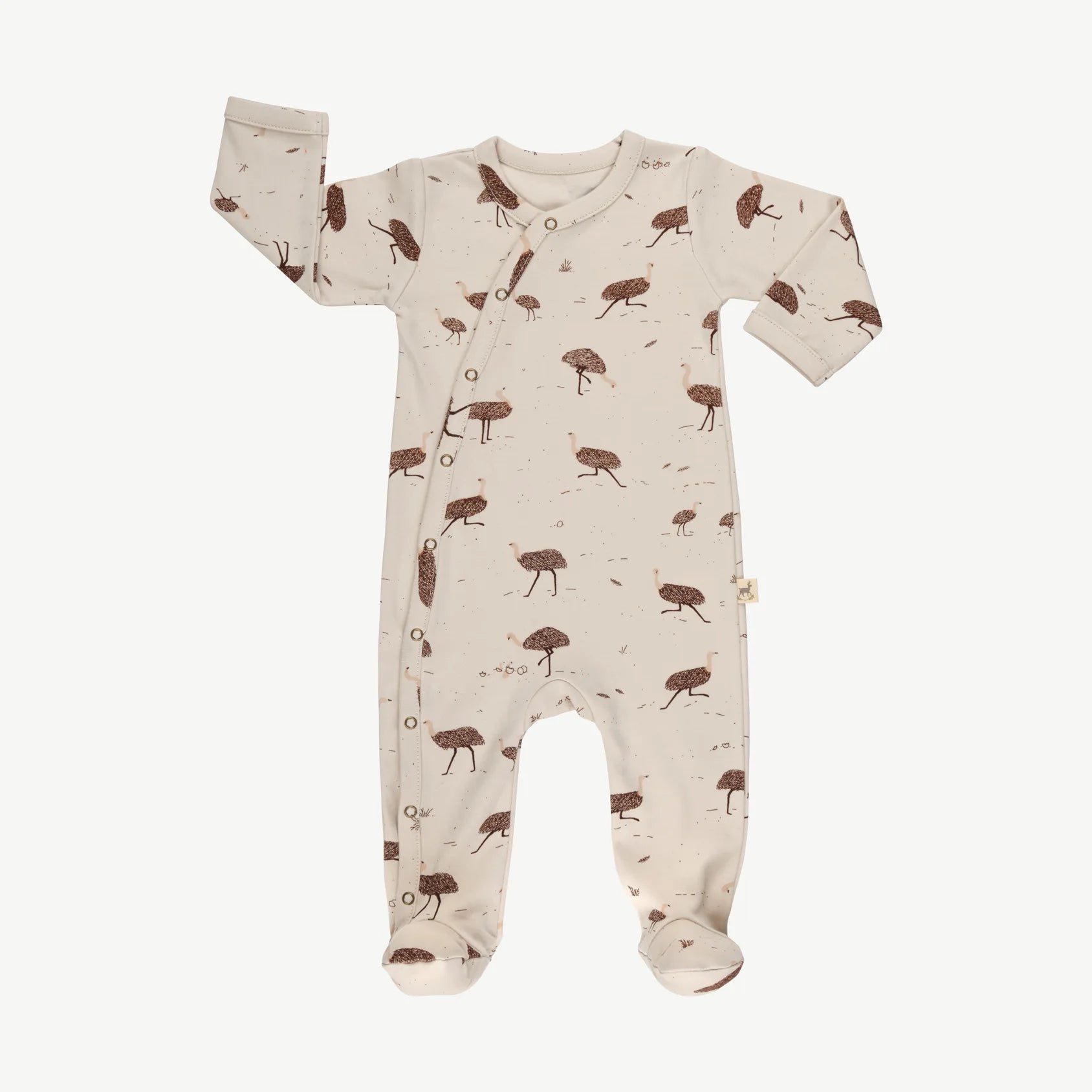 'emus everywhere' rainy day footed jumpsuit