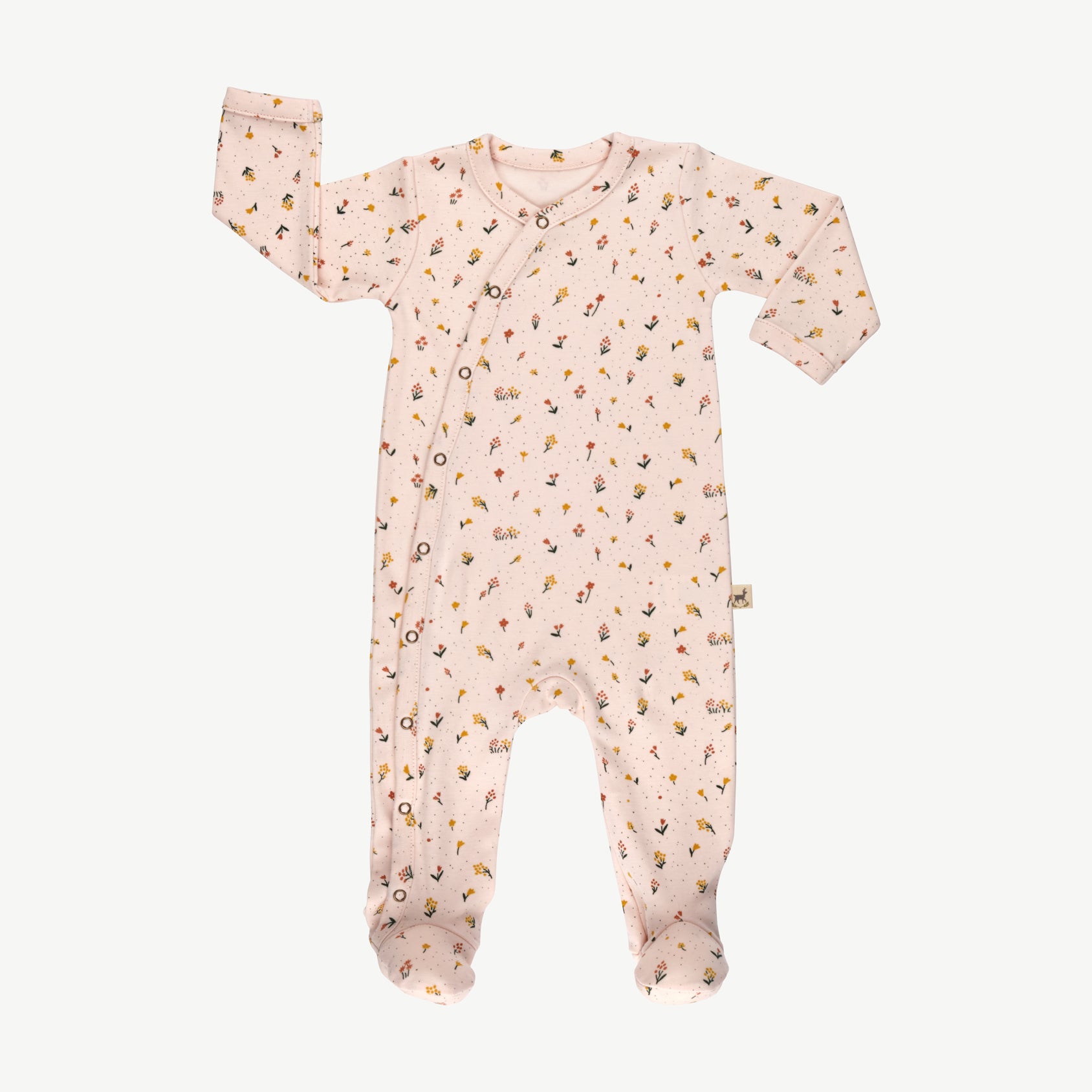Baby essentials 2, 'desert wildflower' pearl footed jumpsuit + beanie