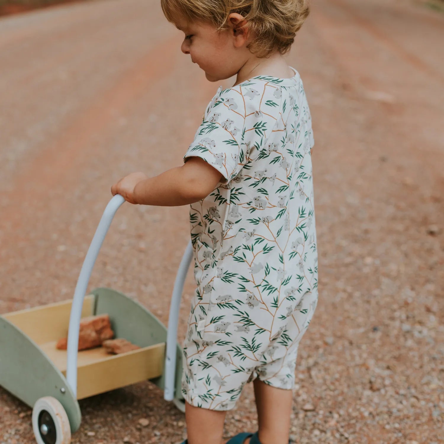 'joyful joeys' rainy day short sleeve jumpsuit