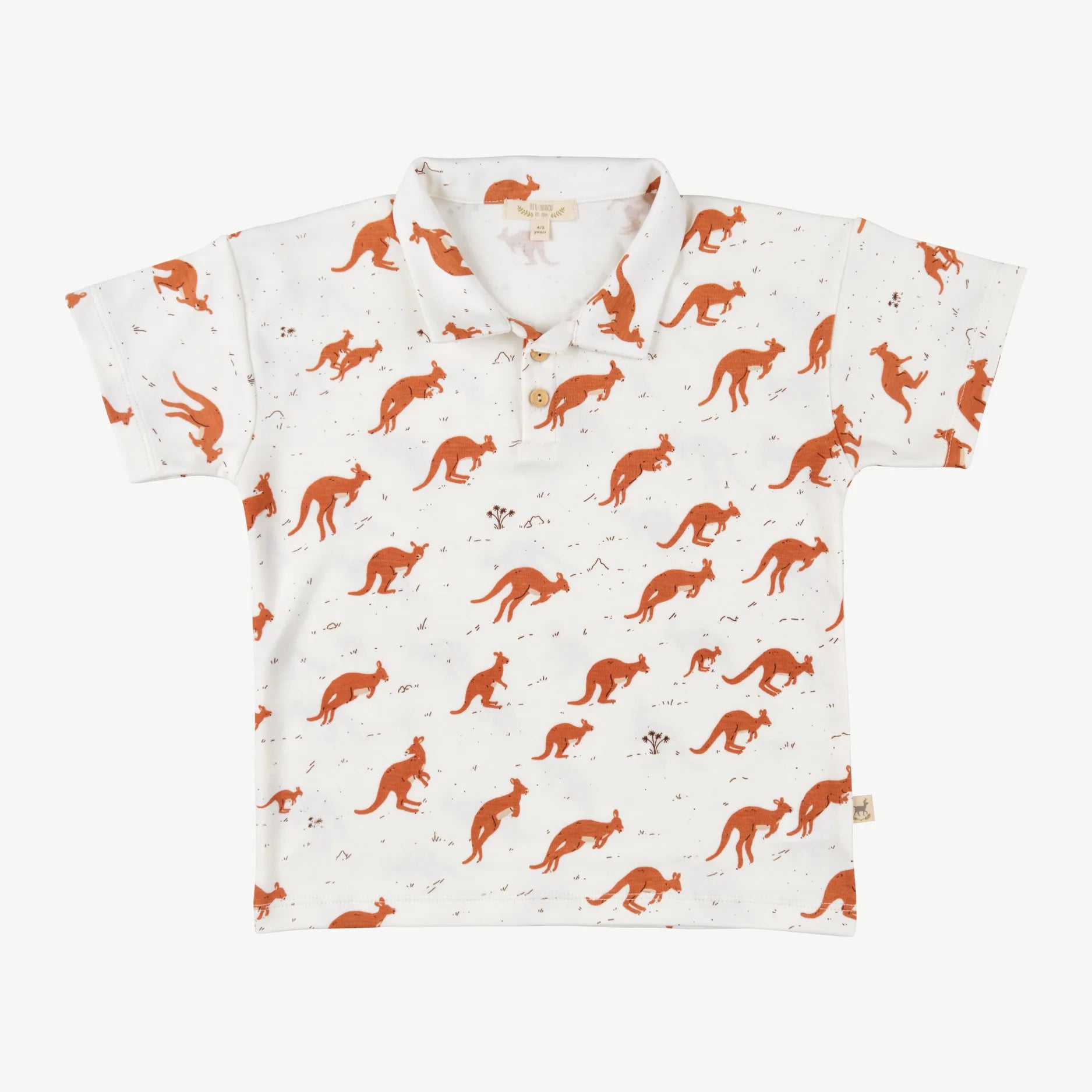 'kangaroo mob' ivory polo t-shirt
