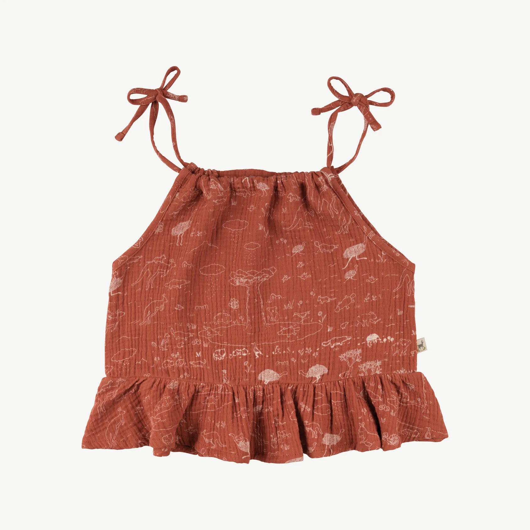 'the story' brick red strap blouse