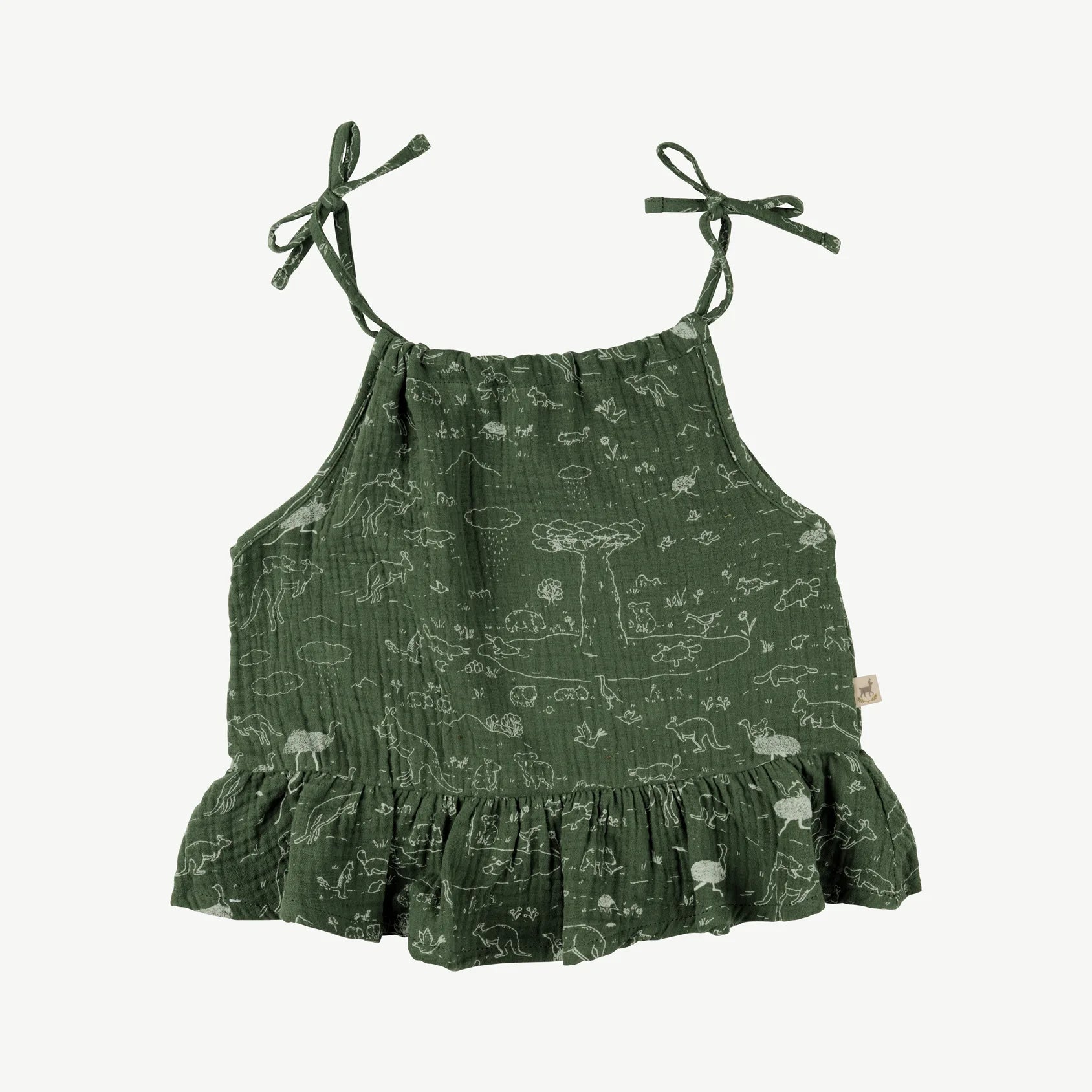 'the story' dark green strap blouse
