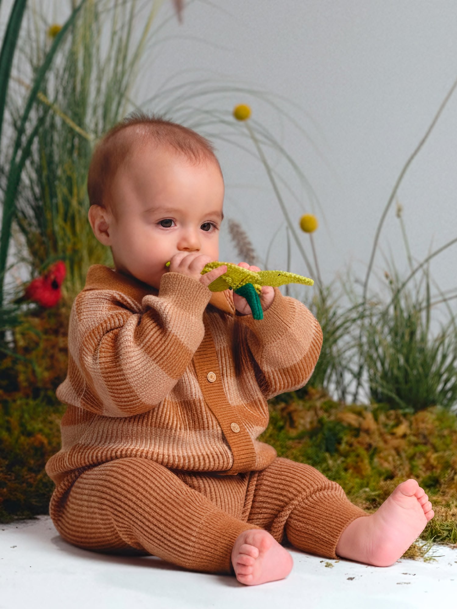 Knit Pants - Rib - Two-Tone Cashew