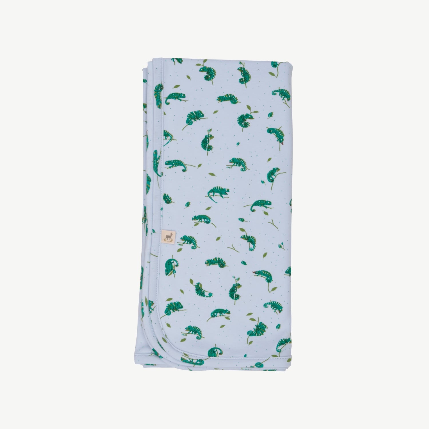 Double-Sided Blanket - Charming Chameleons - Light Blue