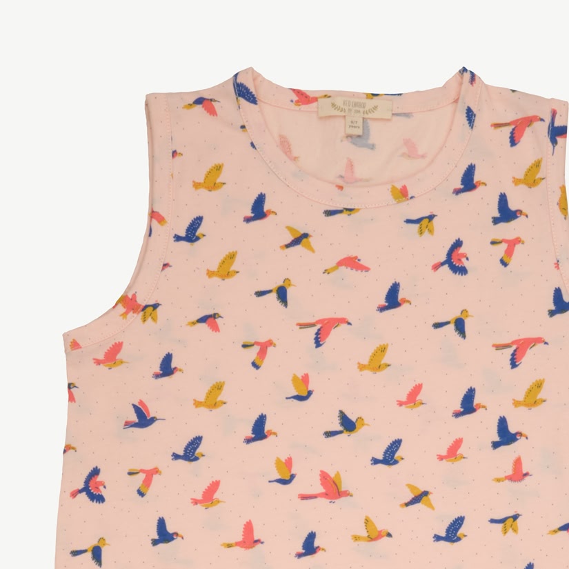 Tank Dress - Boundless Birds - Soft Peach