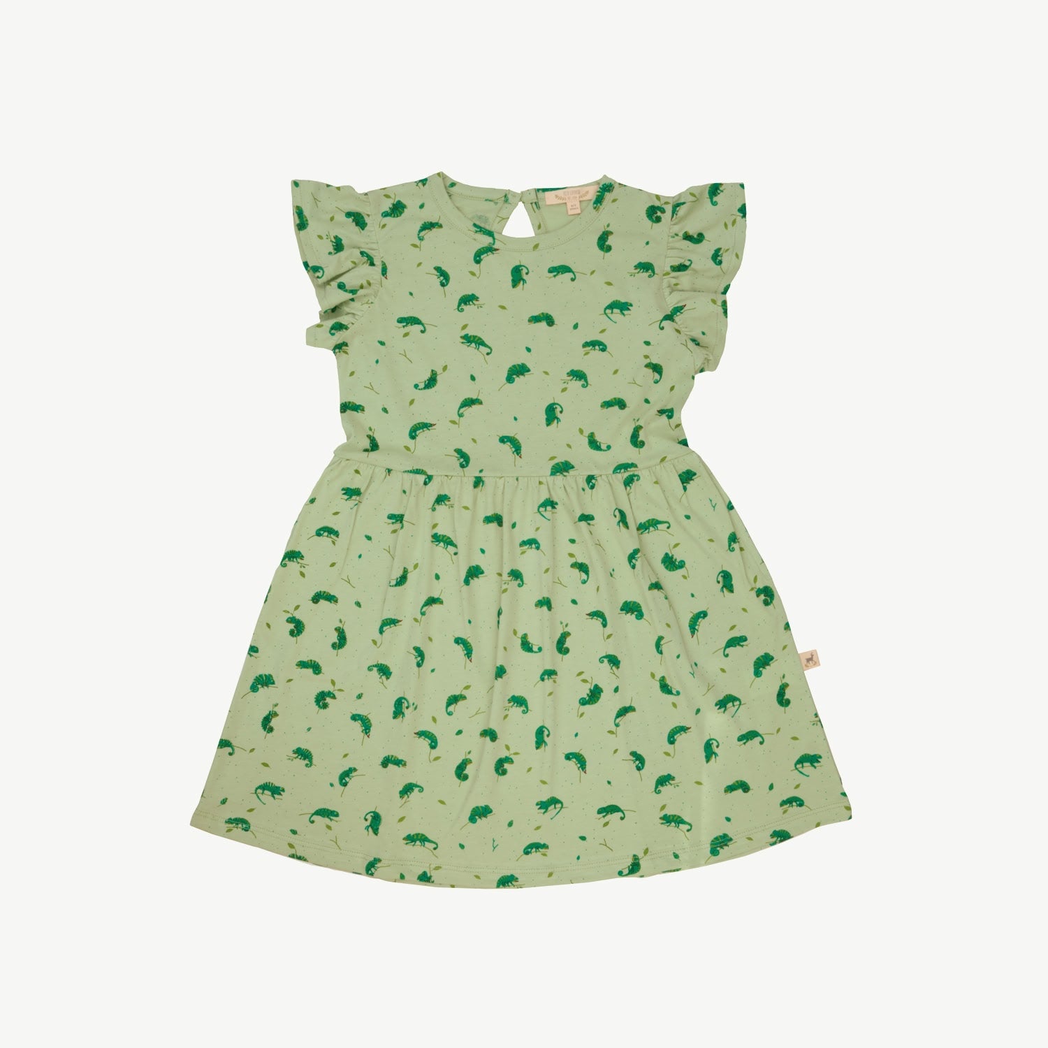 Frill Sleeve Dress - Charming Chameleons - Soft Green