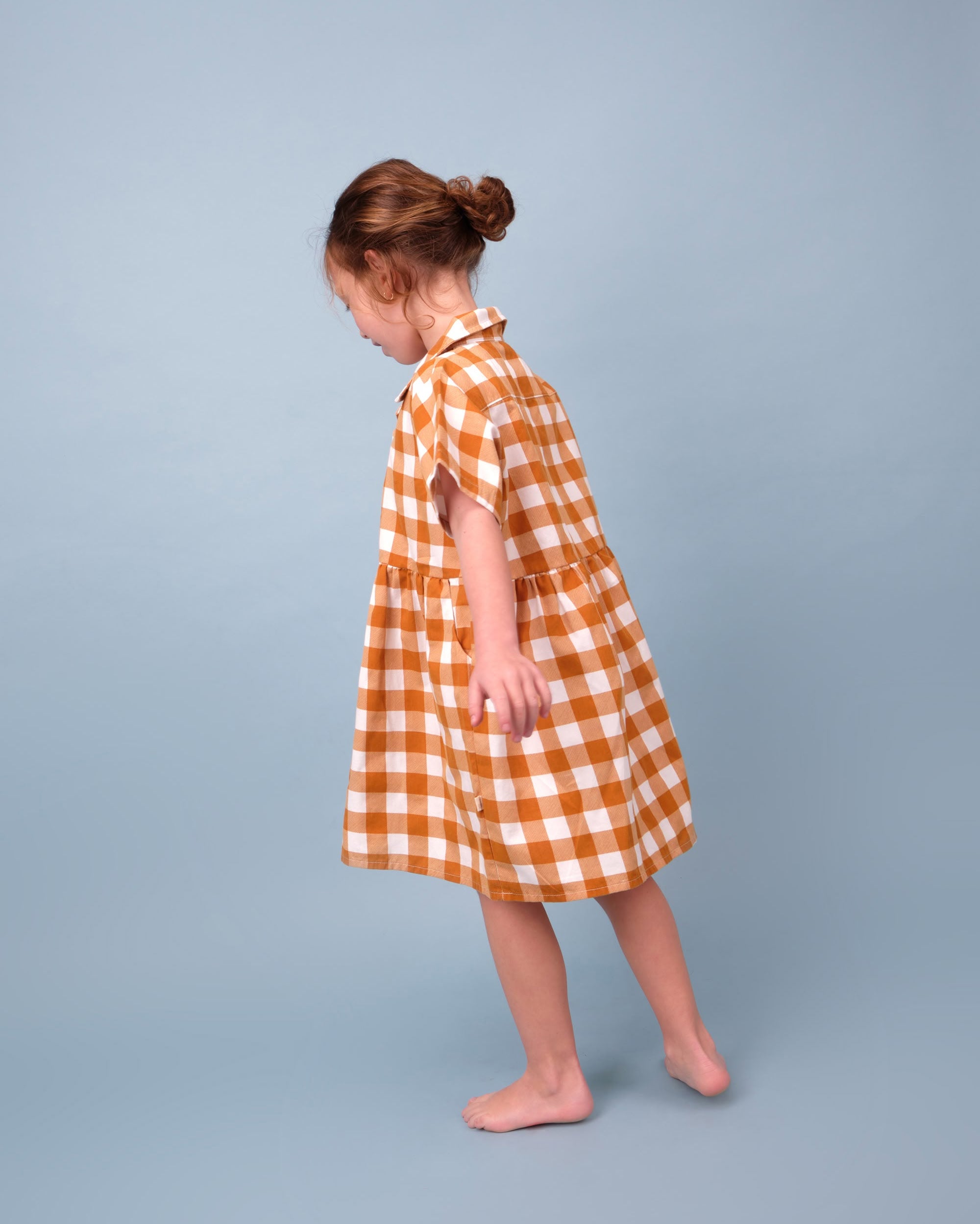 Aloha Dress - Gingham Gem - Mustard