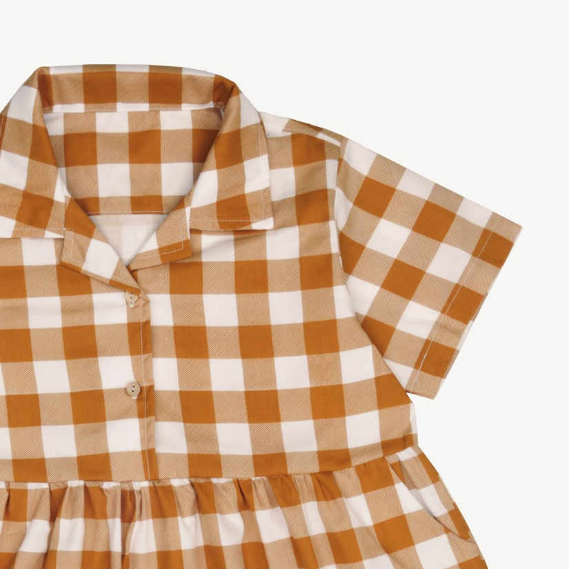 Aloha Dress - Gingham Gem - Mustard