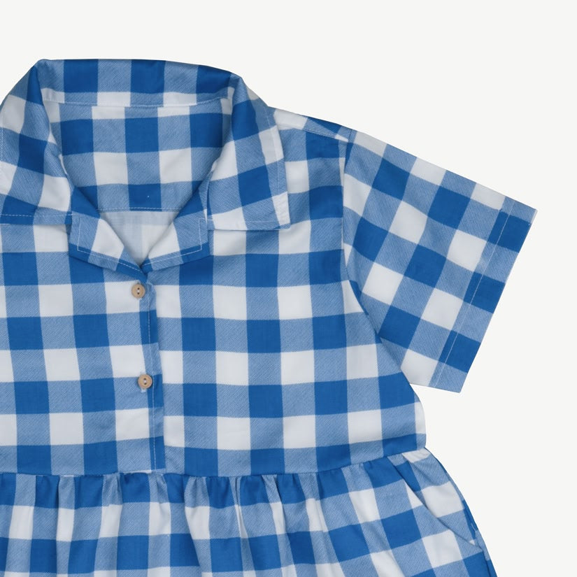 Aloha Dress - Gingham Gem - Nautical Blue