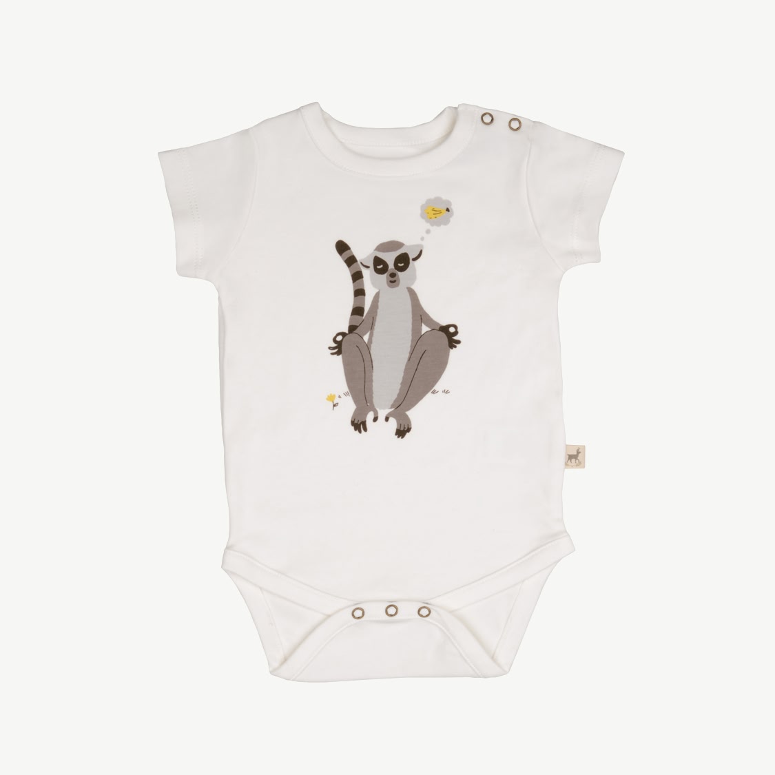 Short Sleeve Onesie - Lemur - Ivory