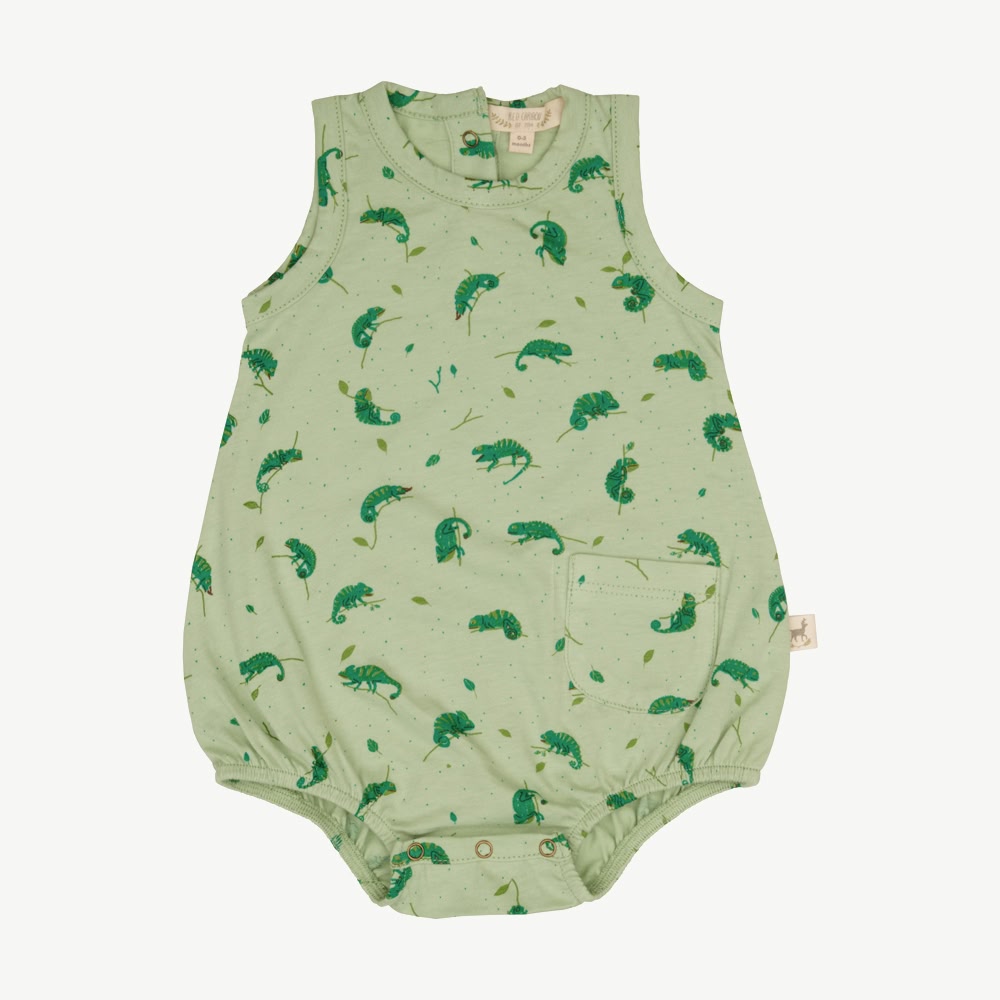 Baggy Onesie - Charming Chameleons - Soft Green