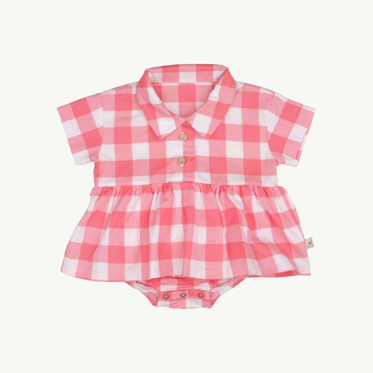 Aloha Onesie Dress - Gingham Gem - Rose