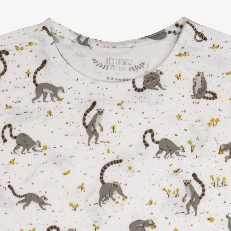 Short Sleeve T-Shirt - L'amour Lemur - Ivory