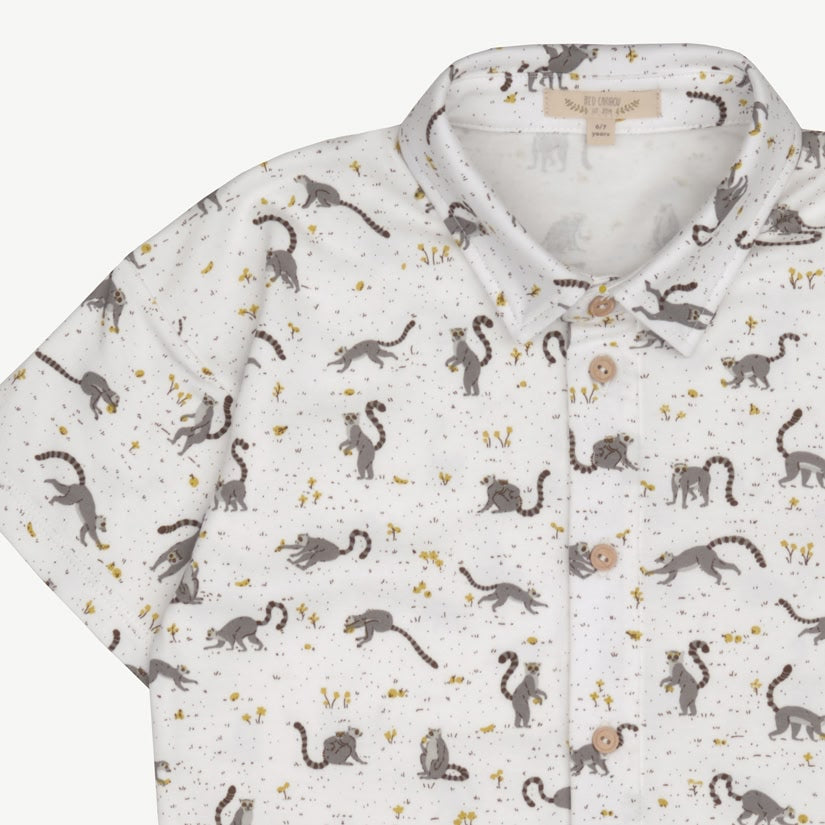 Short Sleeve Shirt - L'amour Lemur - Ivory