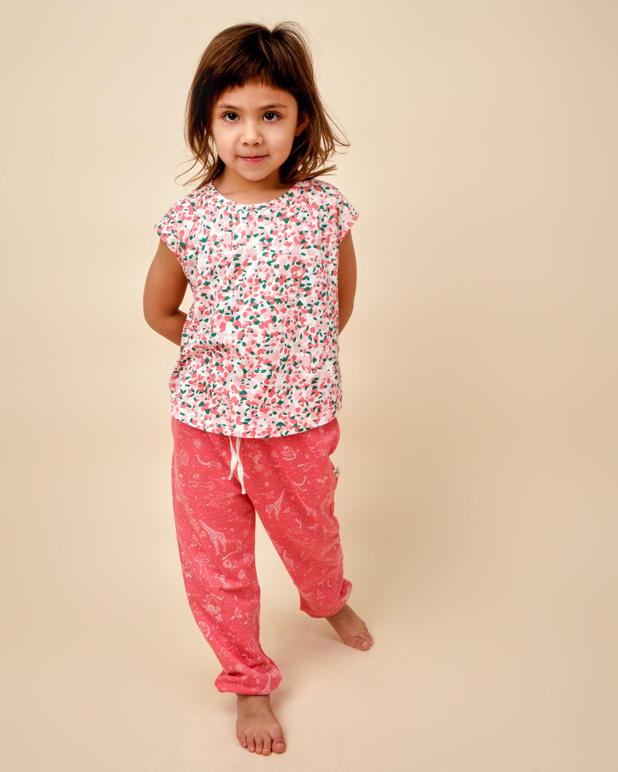 Girl Sleeveless Tshirt - Blooming Beauty - Ivory