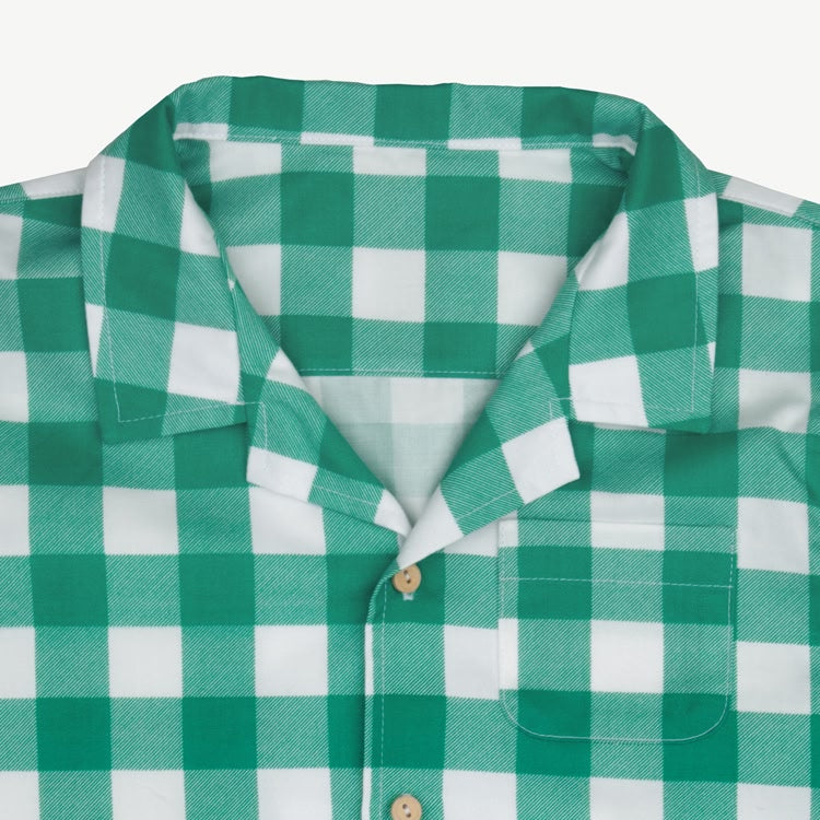 Aloha Shirt - Gingham Gem - Emerald