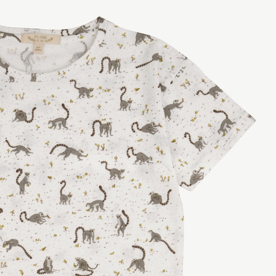 Short Sleeve T-Shirt - L'amour Lemur - Ivory