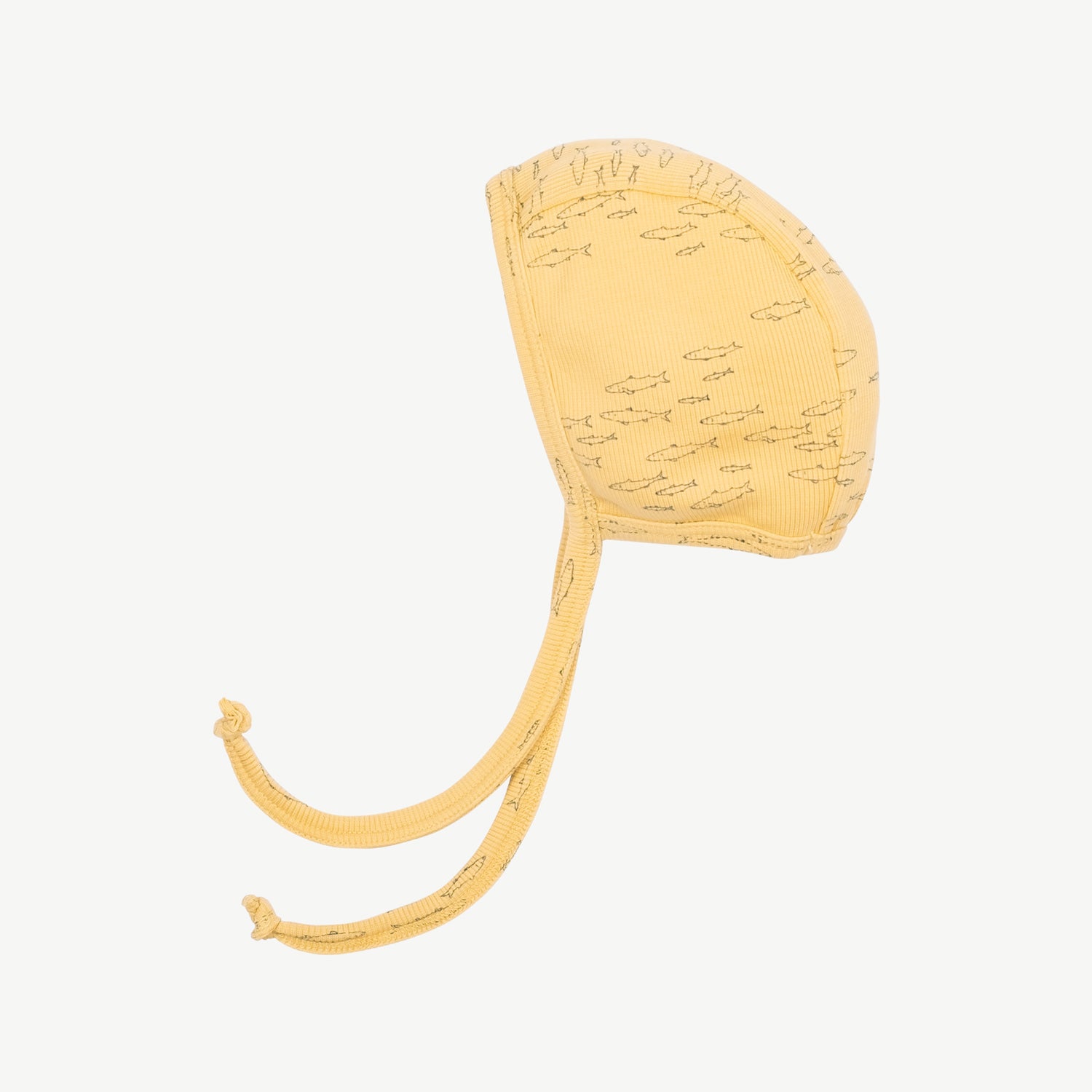 'schooling fish' corn silk ribbed bonnet