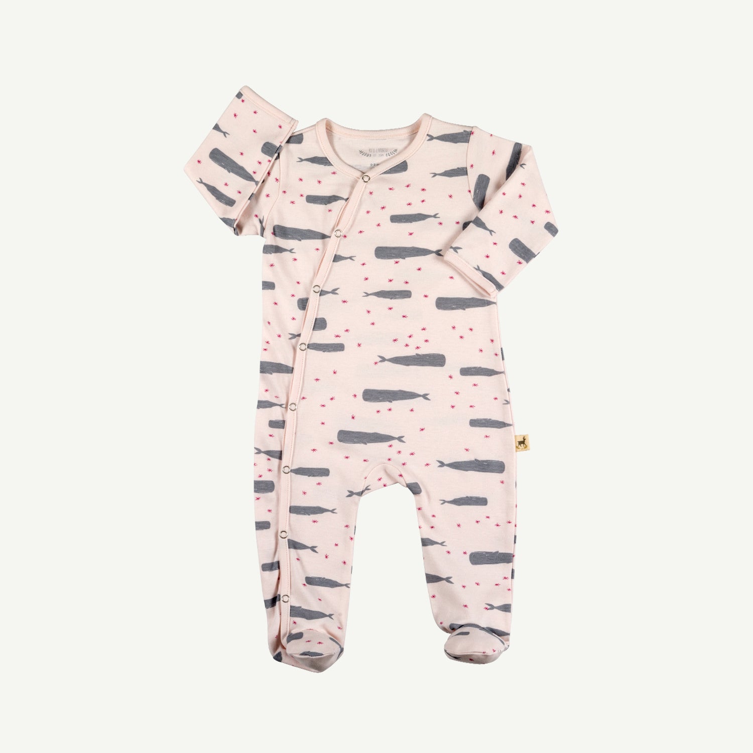 twinkle whales ice pink kimono jumpsuit