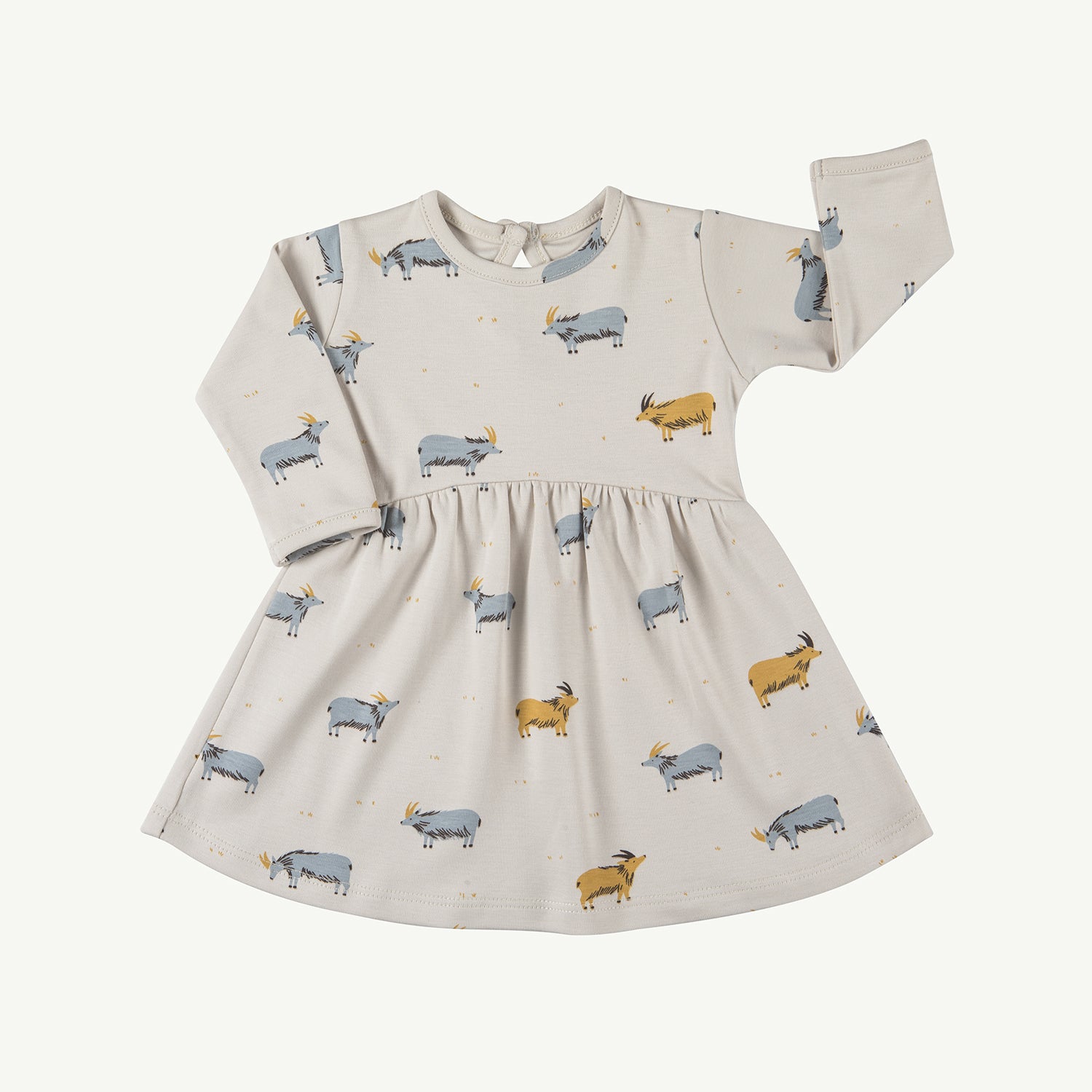 'golden blue goat' white sand tundra dress