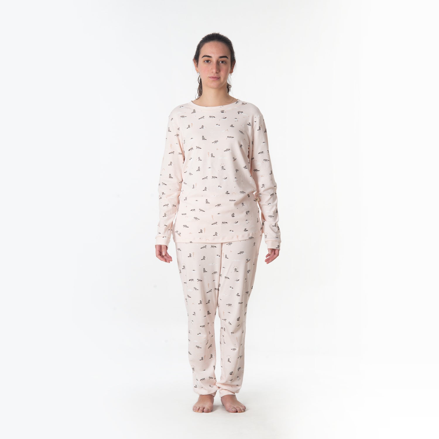 'frolicsome raccoons' pearl pajamas