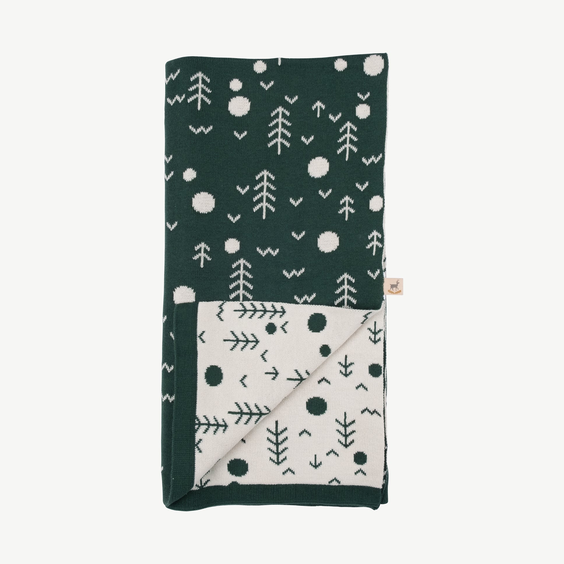 'the woods' forest green knit blanket