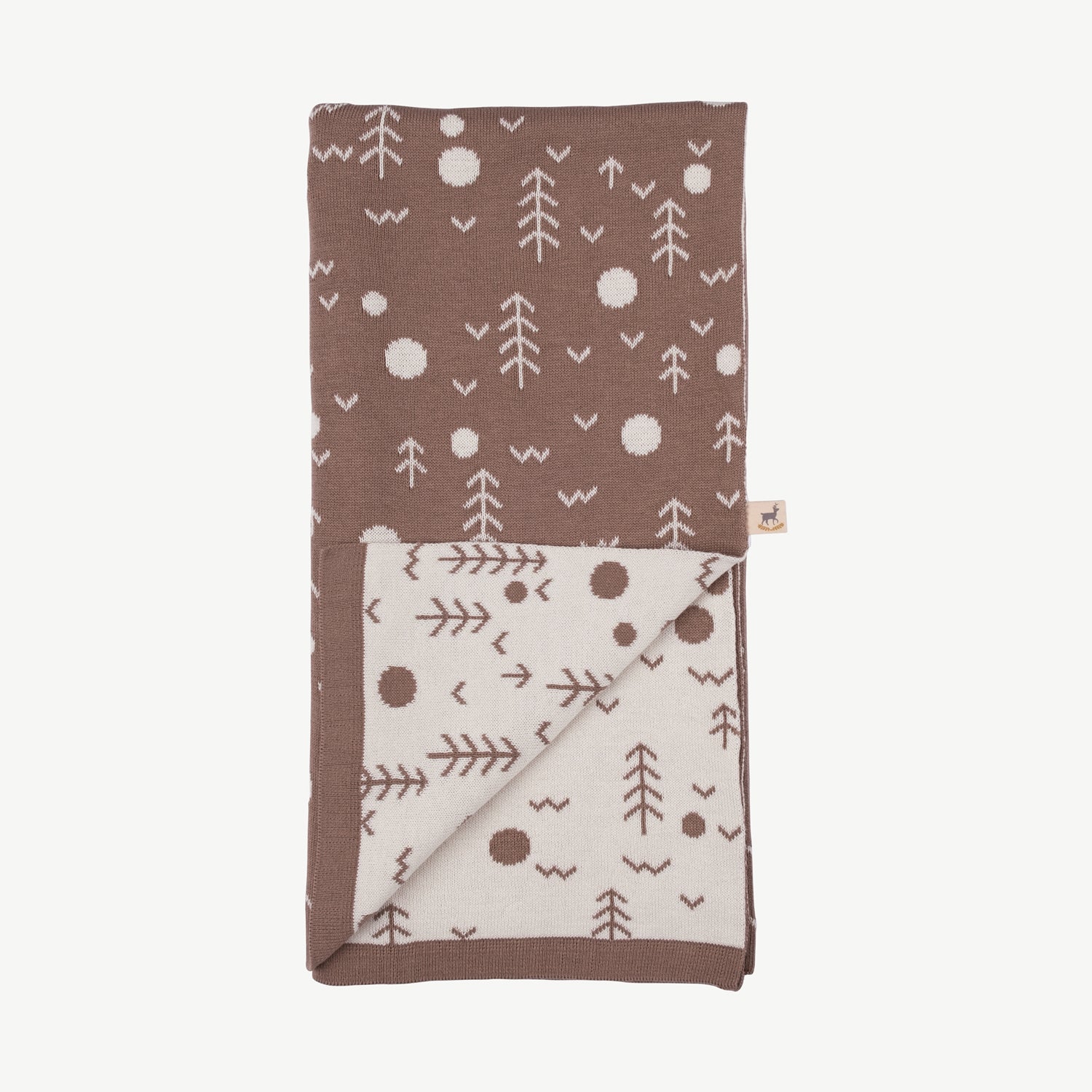 'the woods' light taupe knit blanket