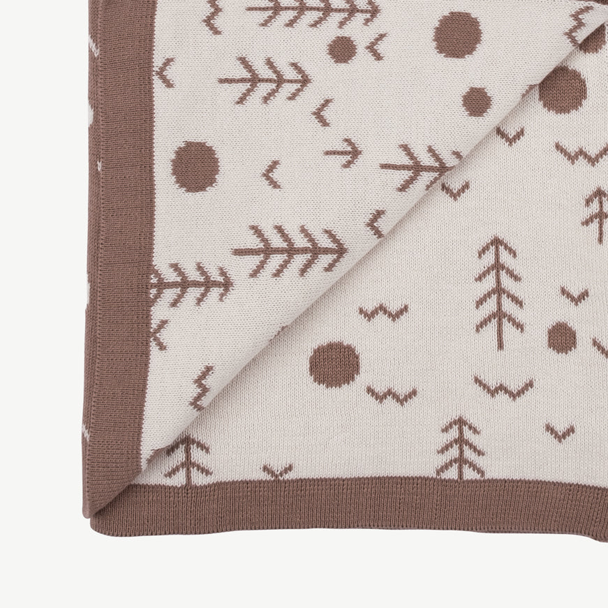 'the woods' light taupe knit blanket