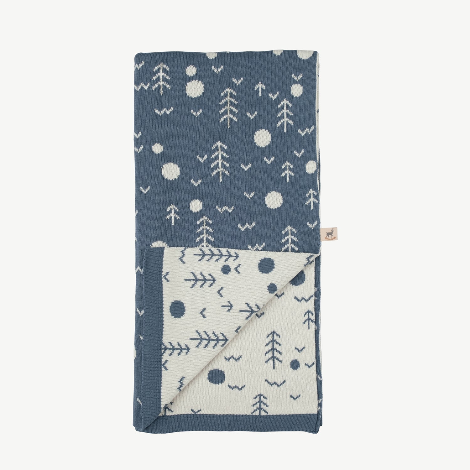 'the woods' blue mirage knit blanket