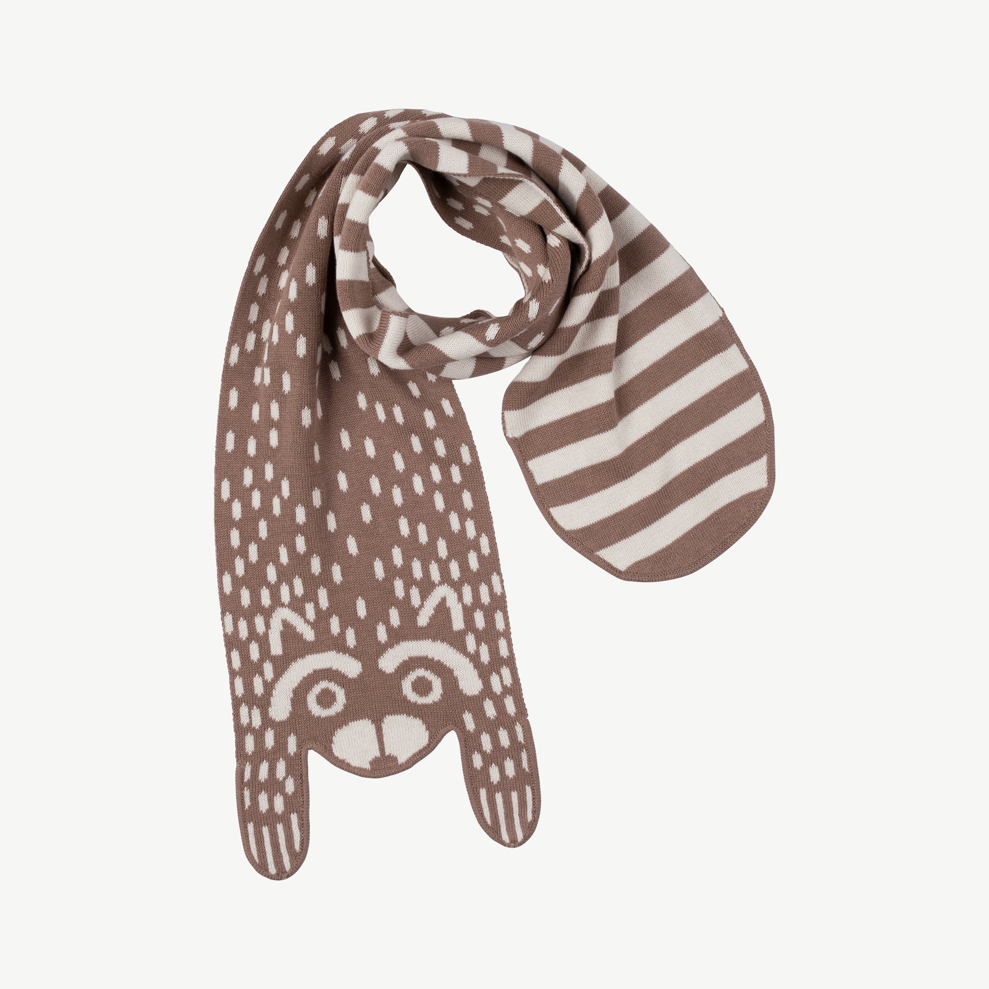 'amazed racoon' light taupe knit scarf