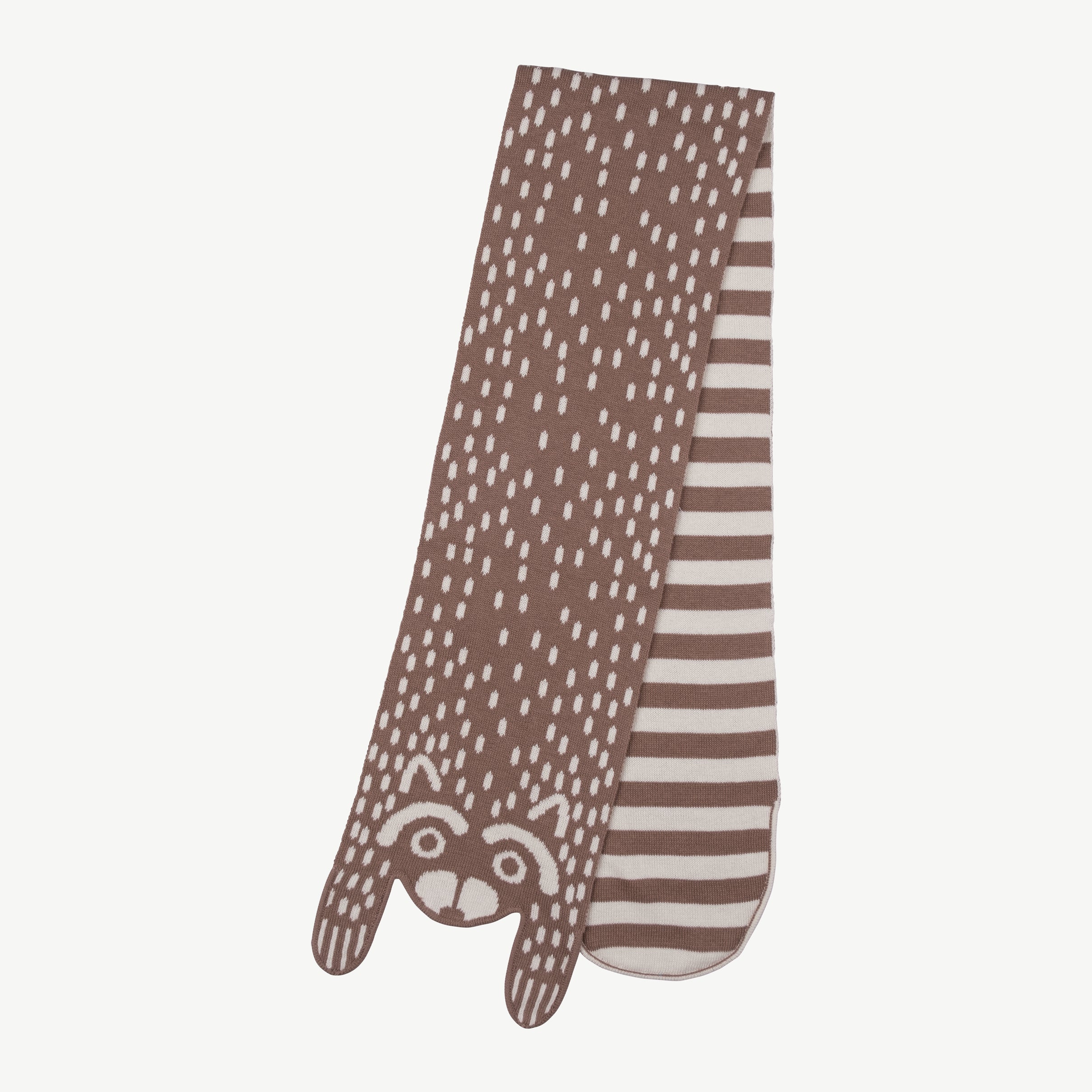 'amazed racoon' light taupe knit scarf
