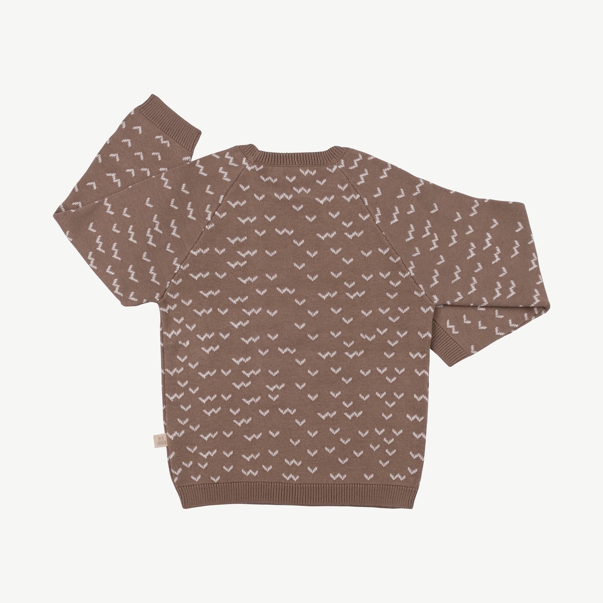 'sneaky racoon' light taupe knit sweater