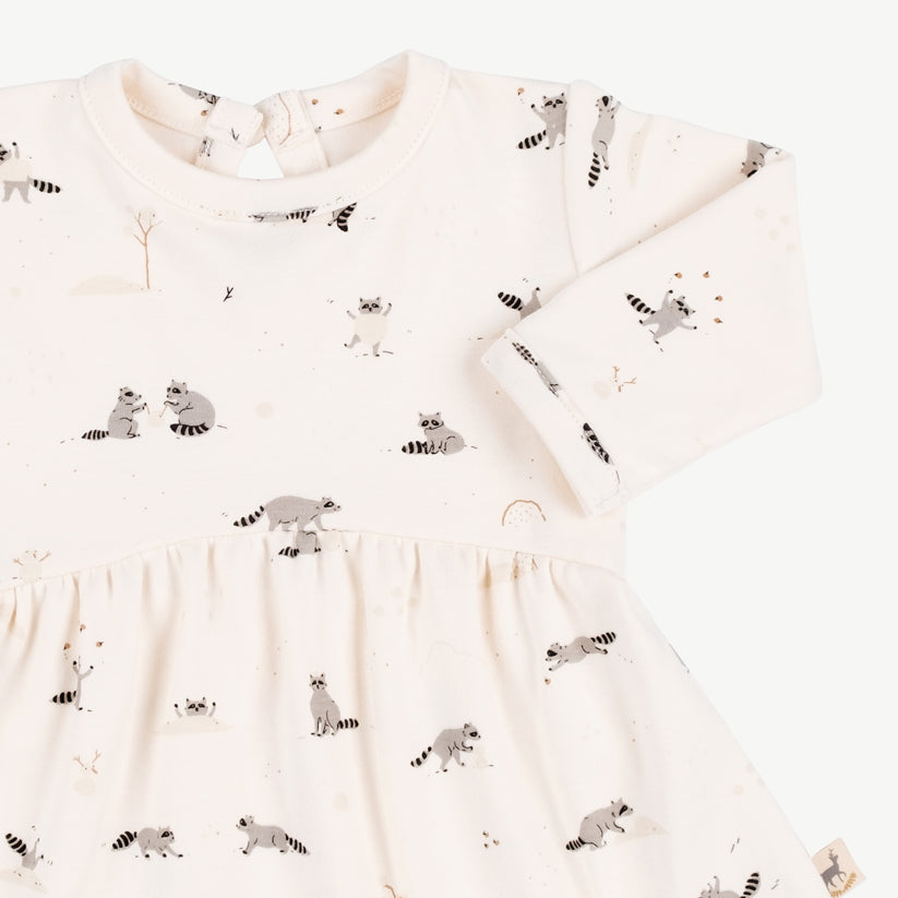 'frolicsome raccoons' sea salt dress