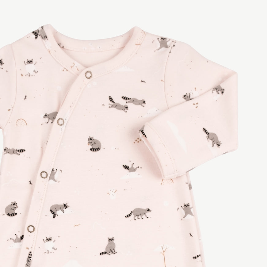 'frolicsome raccoons' pearl footed jumpsuit