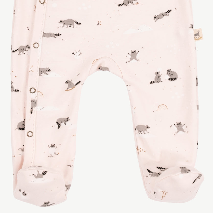 'frolicsome raccoons' pearl footed jumpsuit