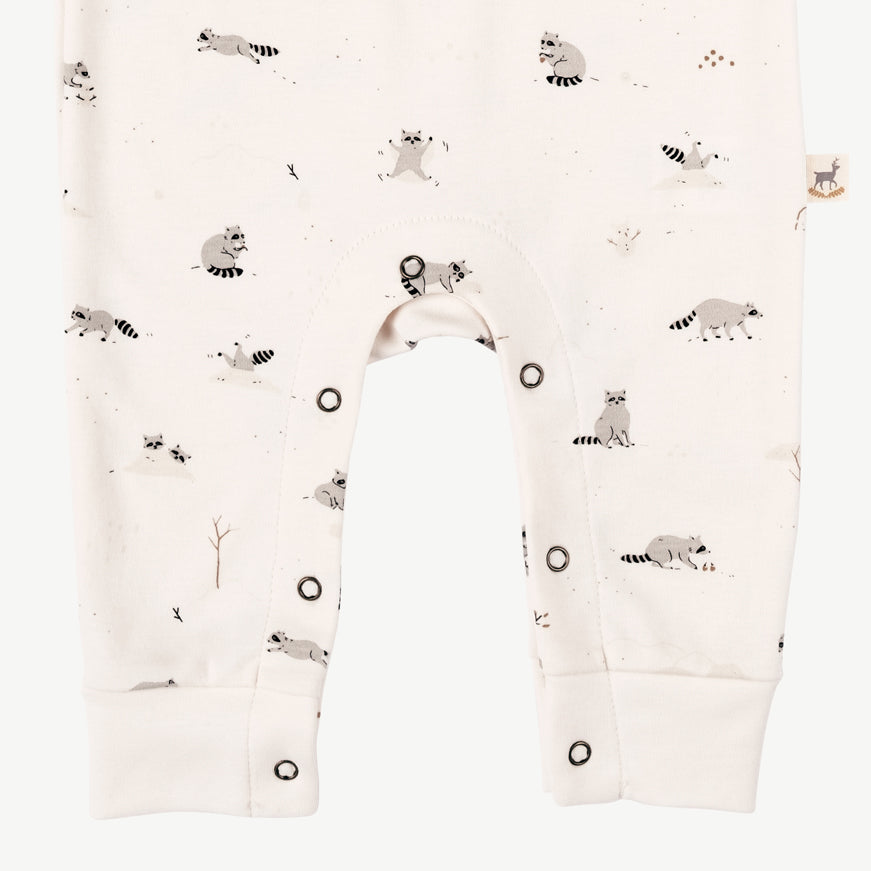 'frolicsome raccoons' sea salt buttons jumpsuit