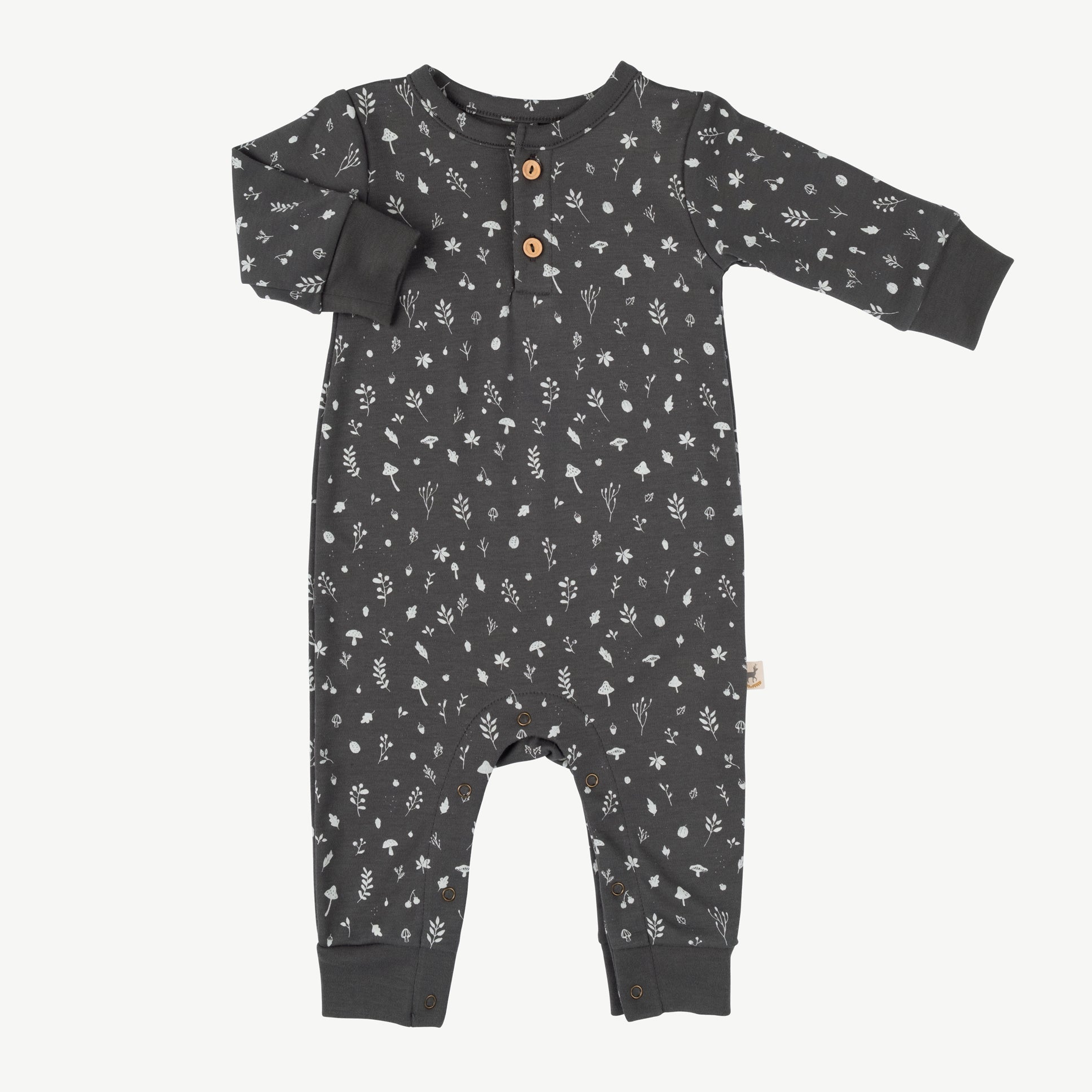 'woodland flora' dark shadow buttons jumpsuit